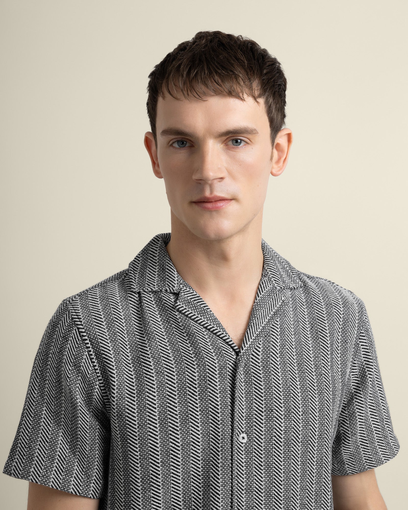 Frans - Twill Jacquard Stripe Short Sleeve Shirt