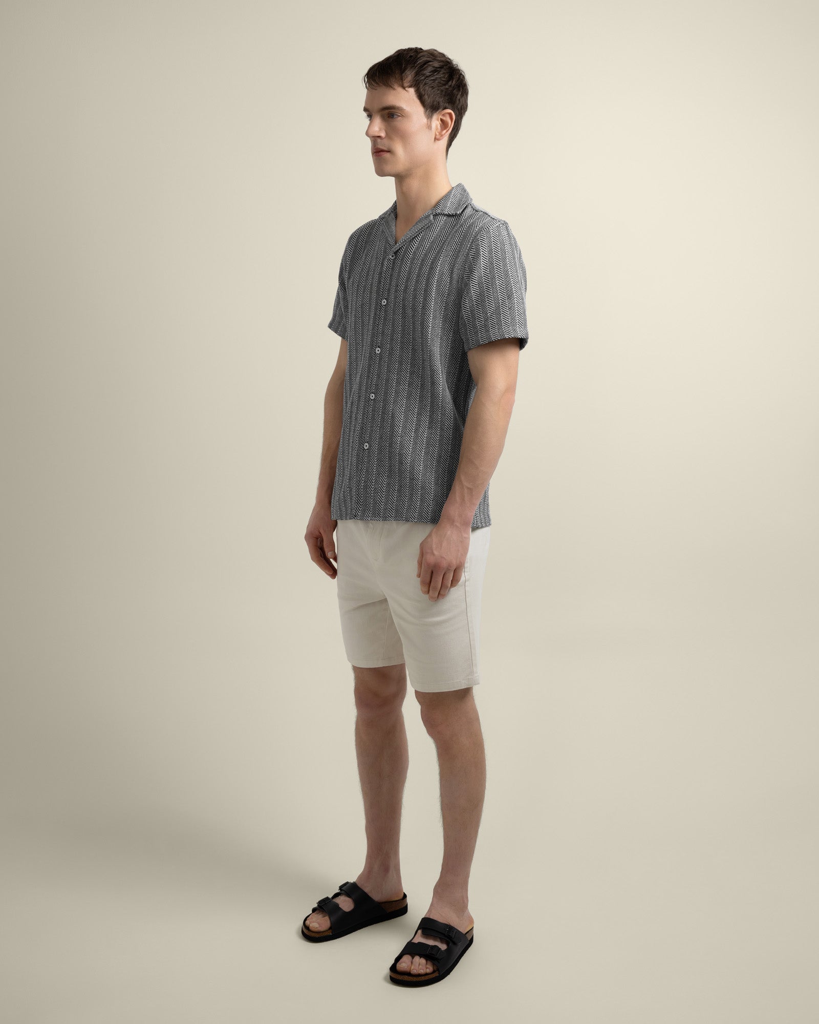 Frans - Twill Jacquard Stripe Short Sleeve Shirt