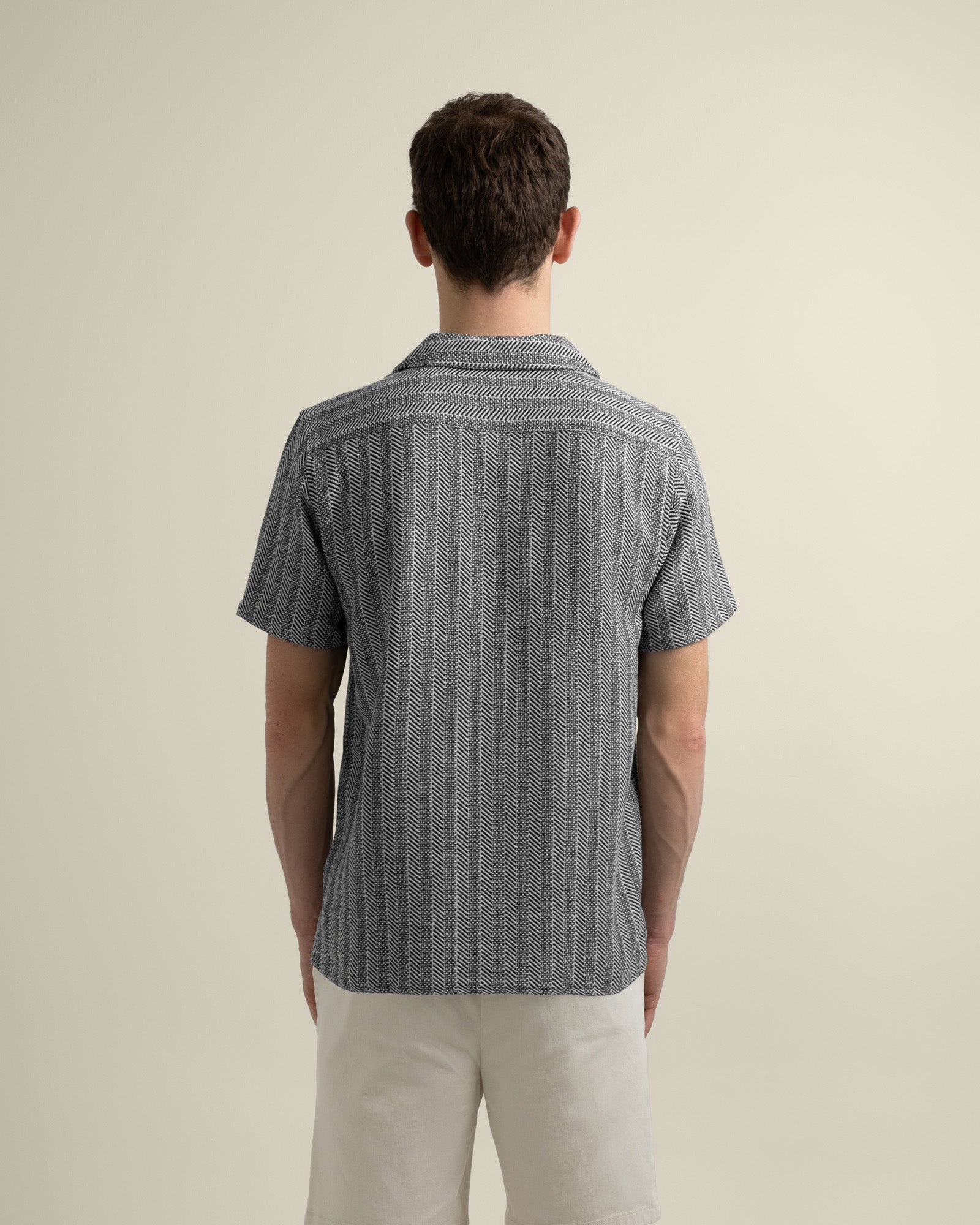 Frans - Twill Jacquard Stripe Short Sleeve Shirt