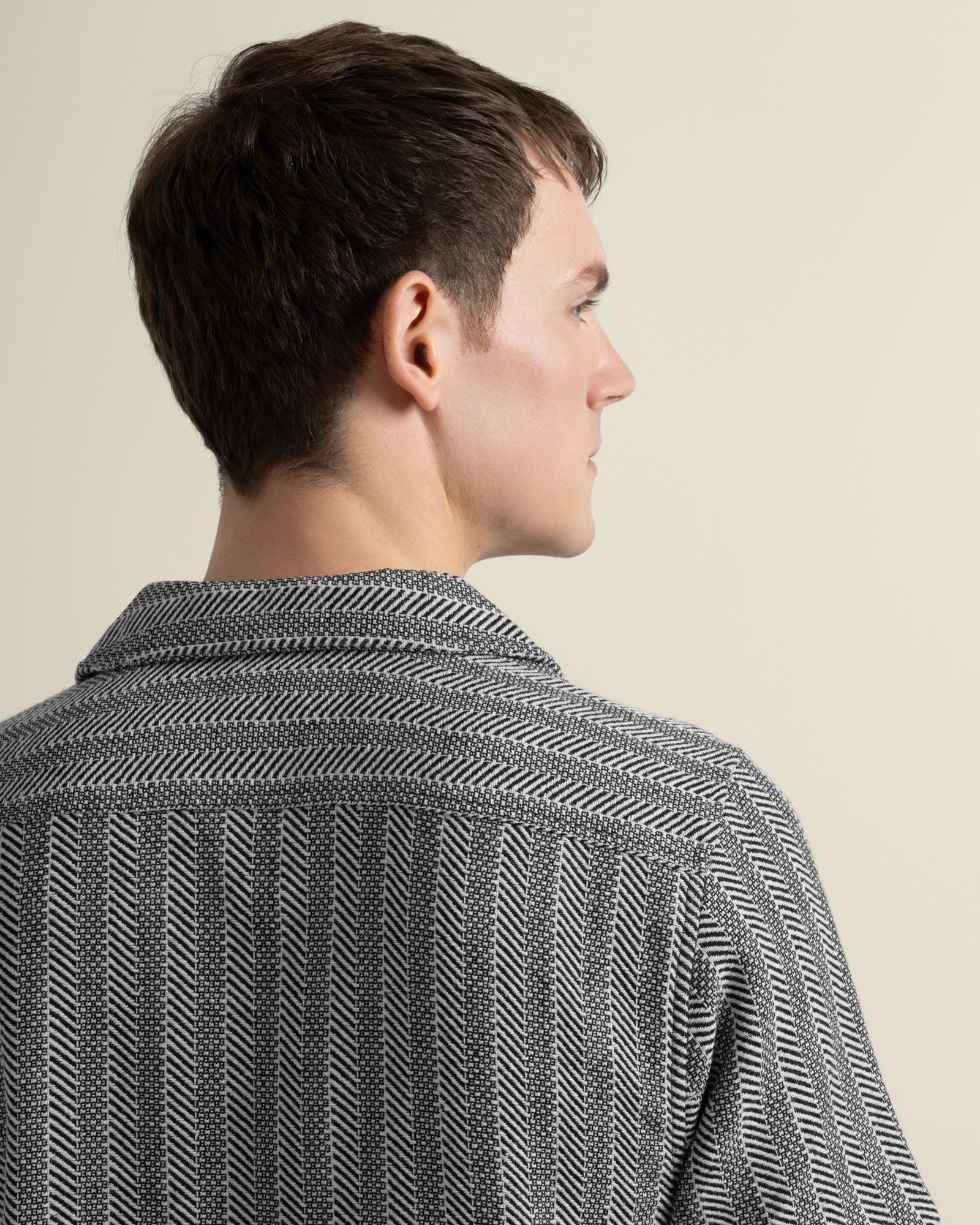 Frans - Twill Jacquard Stripe Short Sleeve Shirt