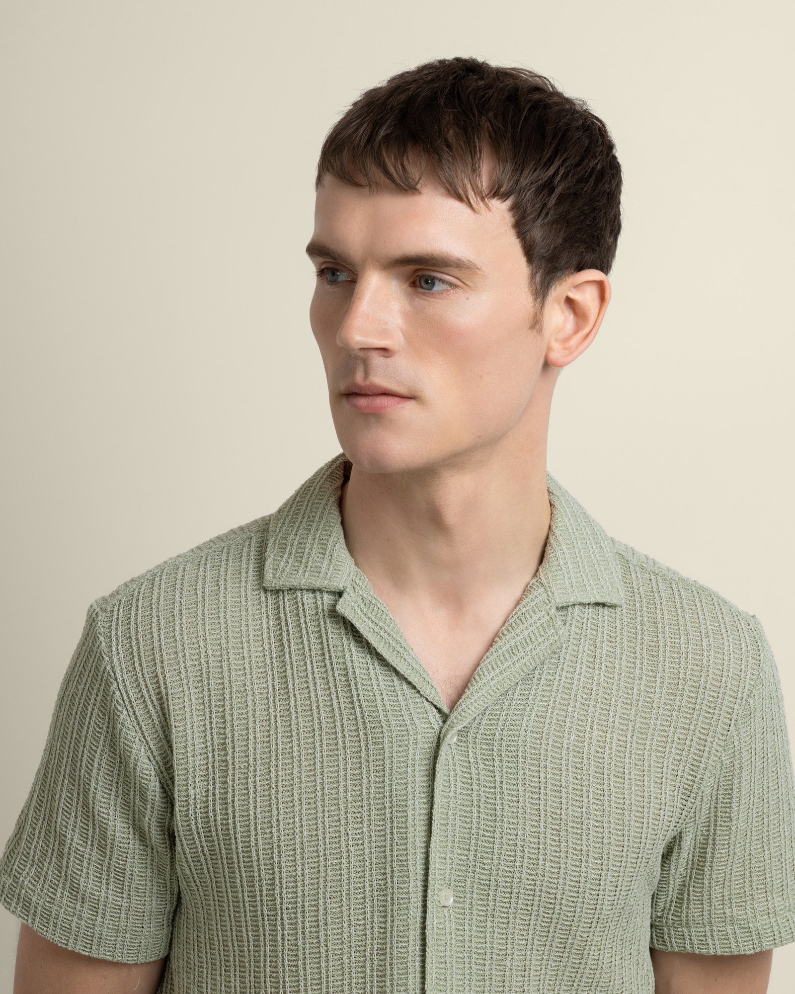 Peder - Crochet Jacquard Short Sleeve Shirt