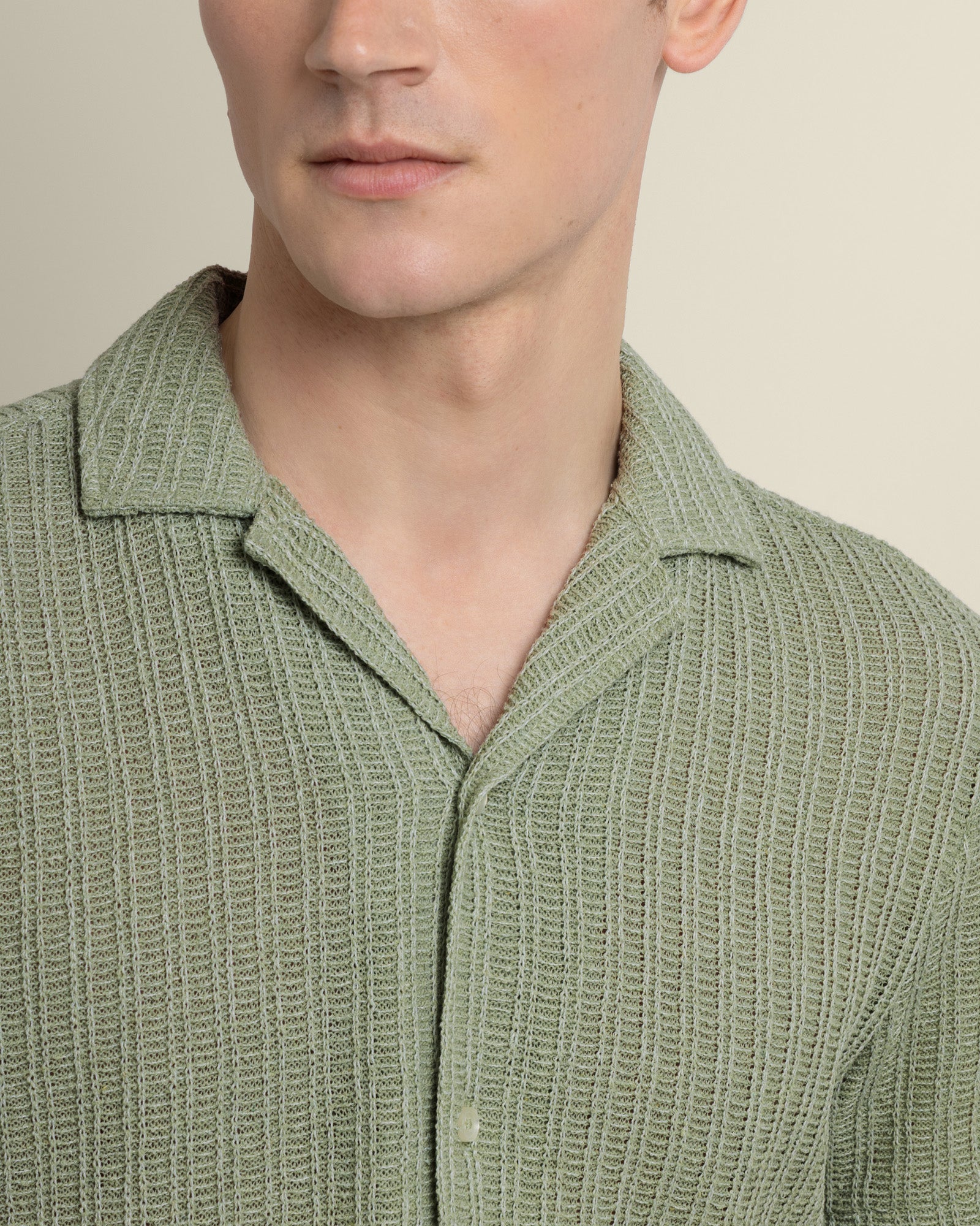 Peder - Crochet Jacquard Short Sleeve Shirt