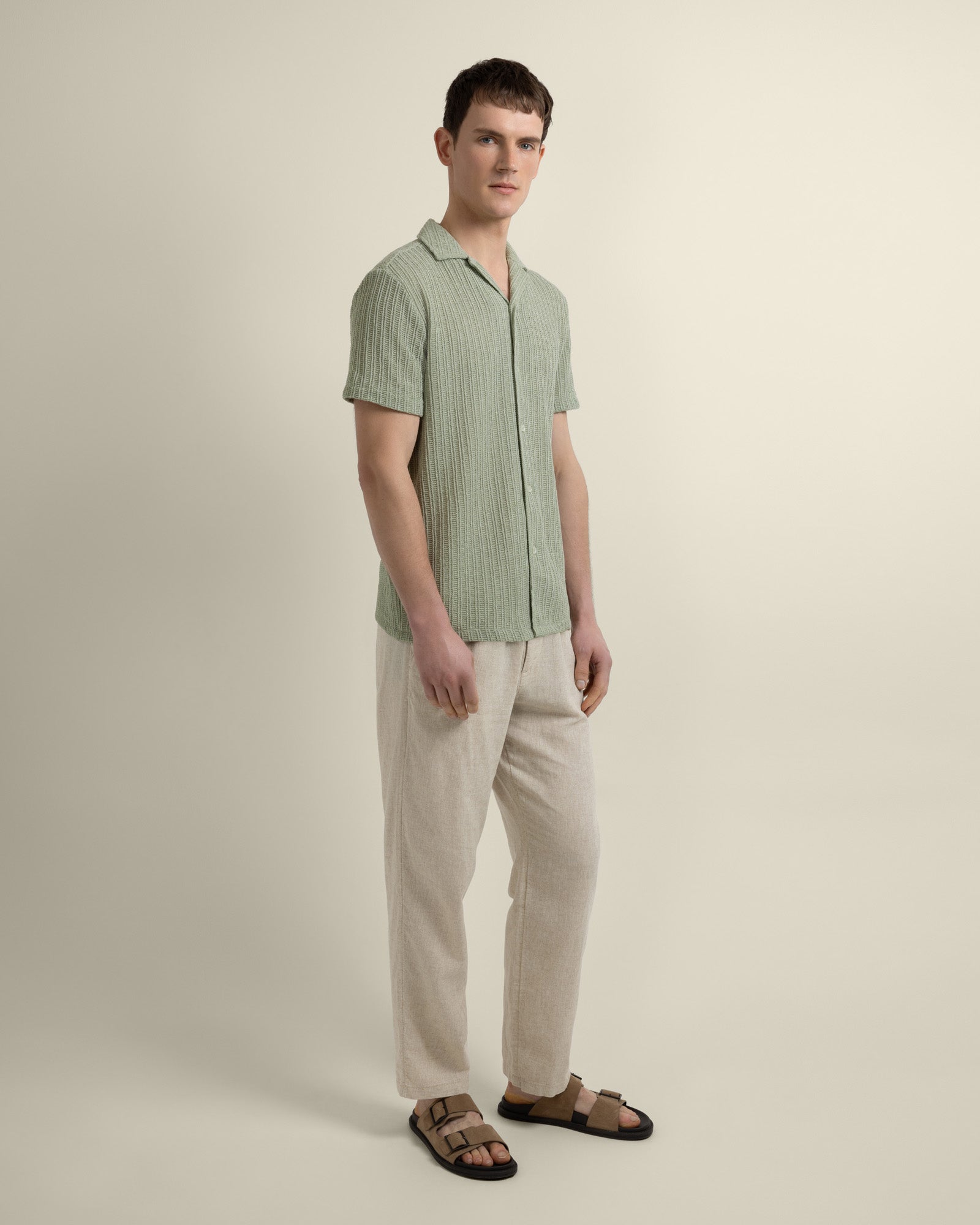Peder - Crochet Jacquard Short Sleeve Shirt
