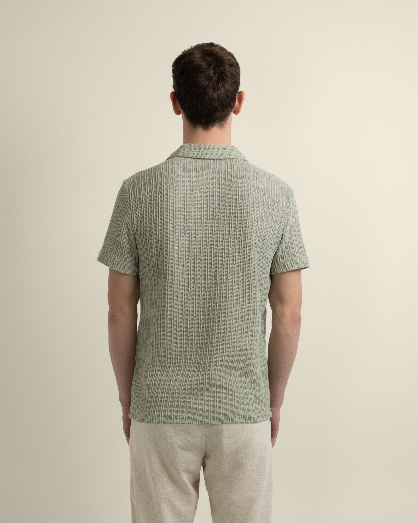 Peder - Crochet Jacquard Short Sleeve Shirt
