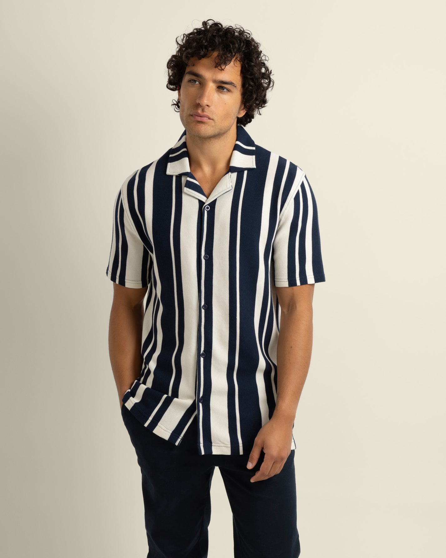 Anker - Waffle Stripe Short Sleeve Shirt