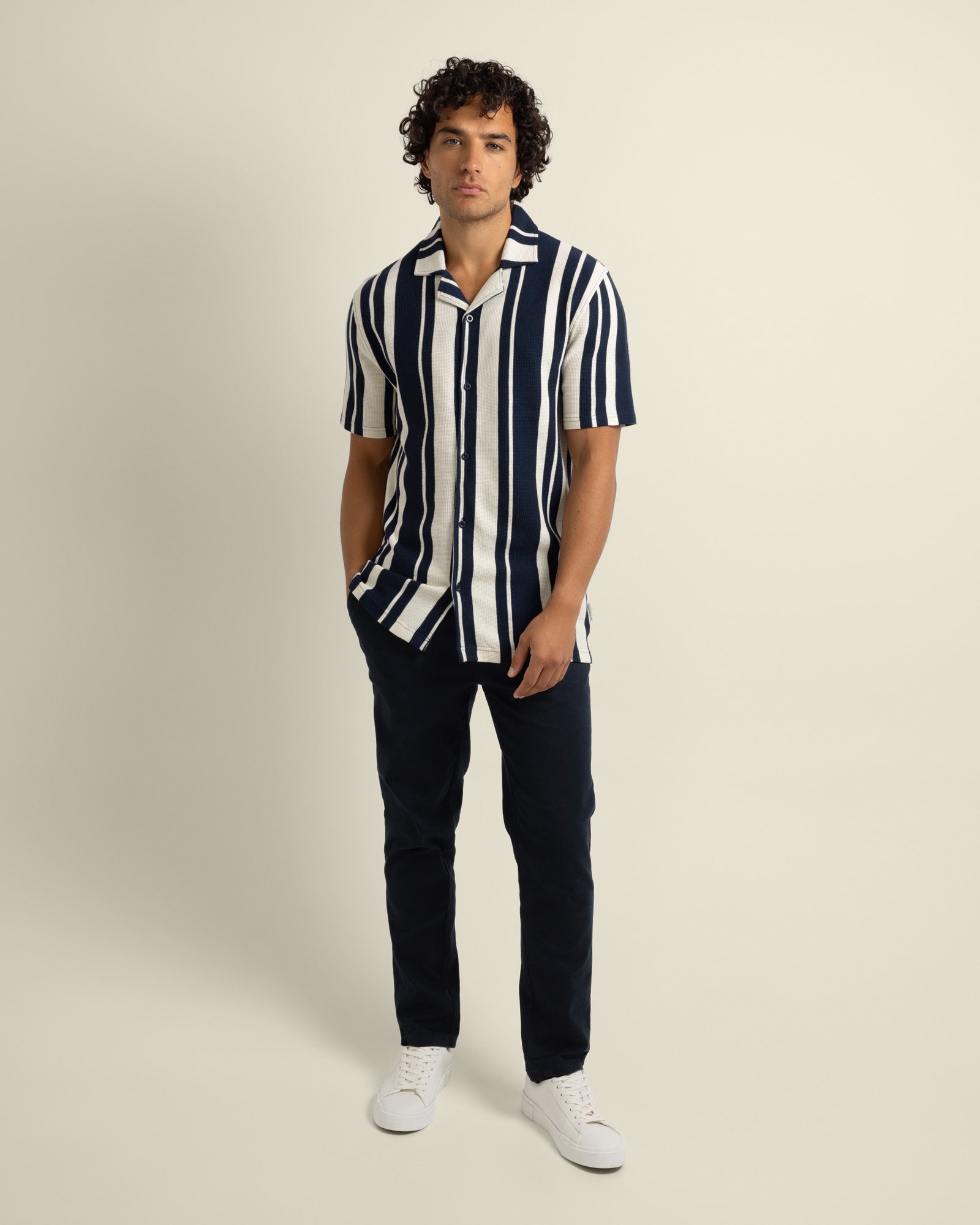 Anker - Waffle Stripe Short Sleeve Shirt