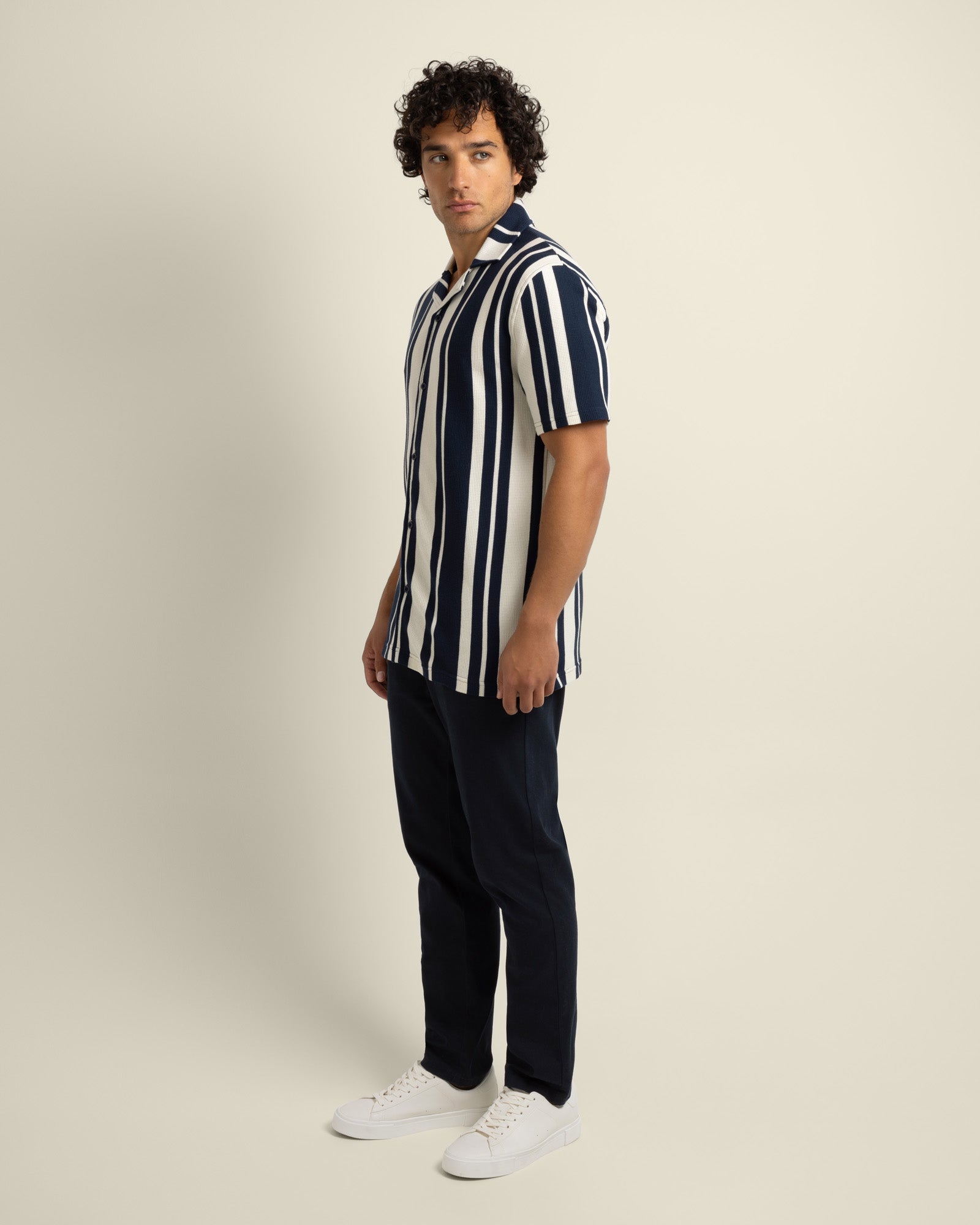 Anker - Waffle Stripe Short Sleeve Shirt
