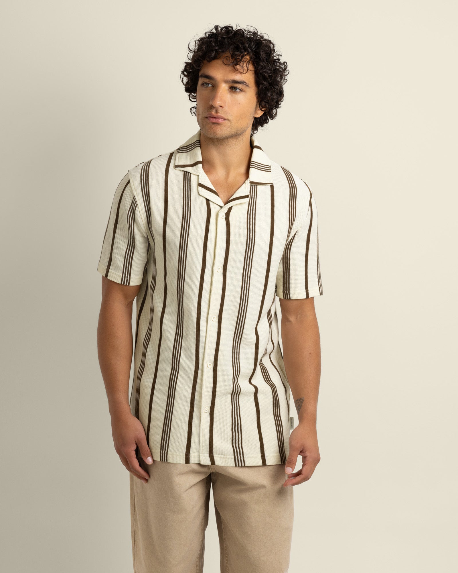 Hannes - Waffle Stripe Short Sleeve Shirt