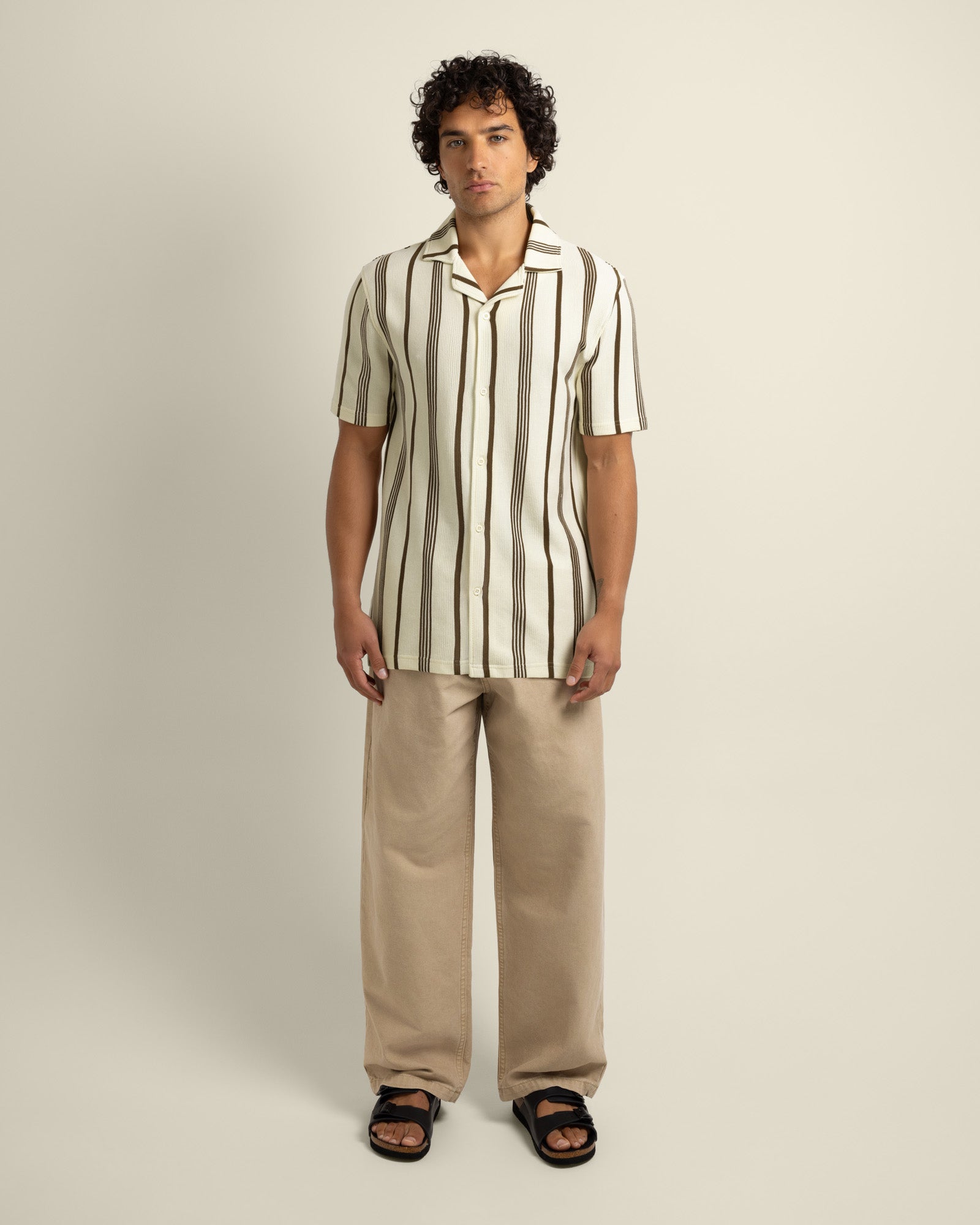 Hannes - Waffle Stripe Short Sleeve Shirt