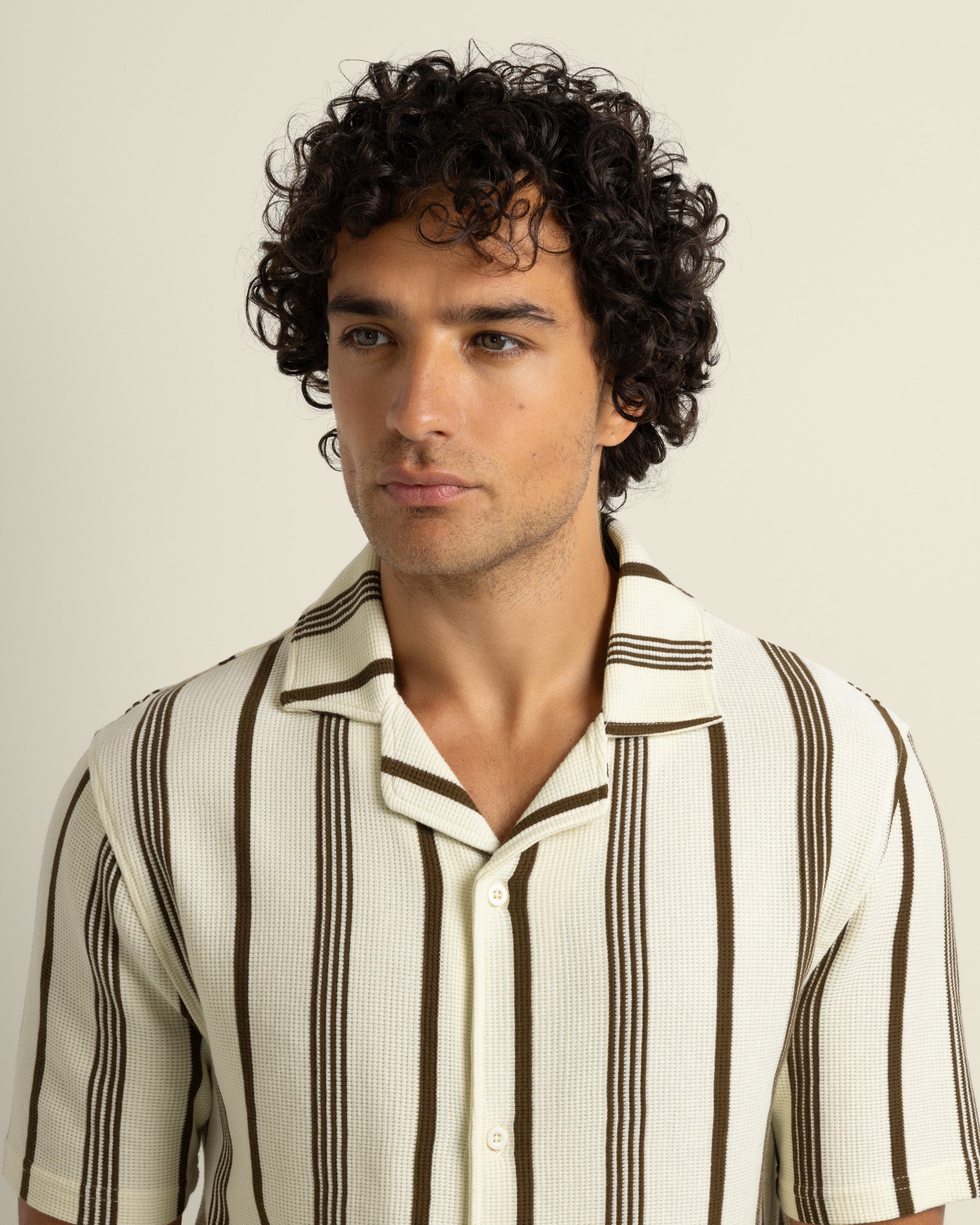 Hannes - Waffle Stripe Short Sleeve Shirt