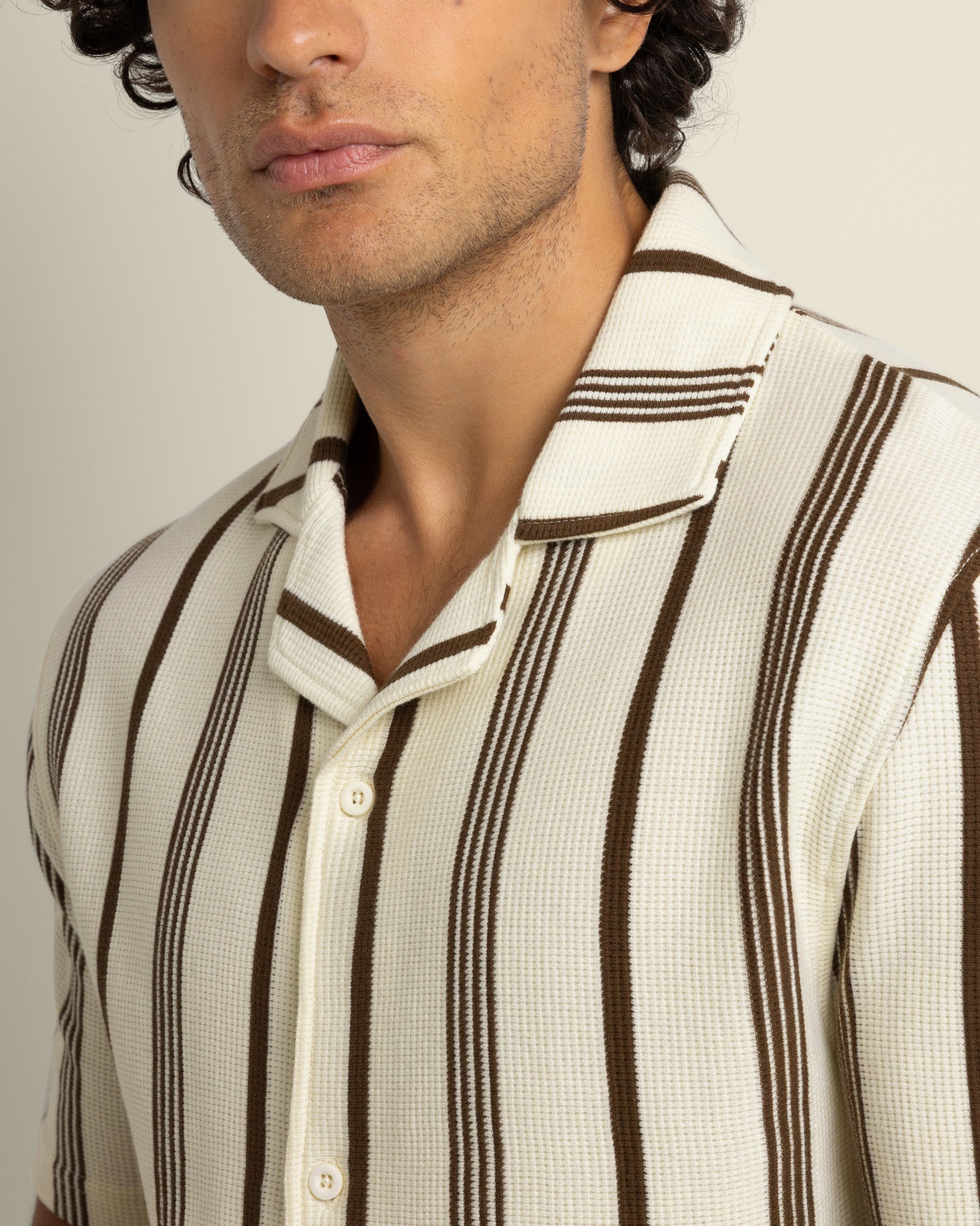 Hannes - Waffle Stripe Short Sleeve Shirt