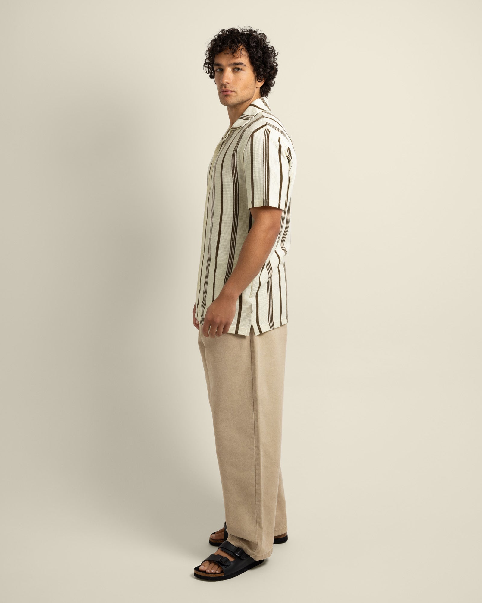 Hannes - Waffle Stripe Short Sleeve Shirt