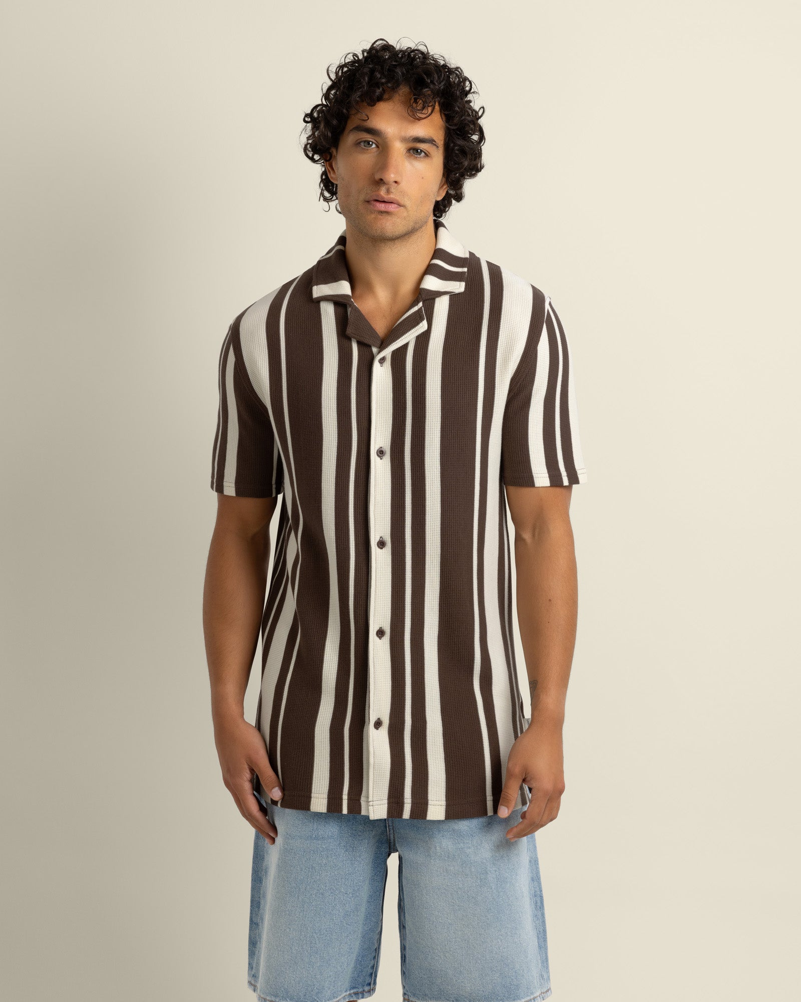 Anker - Waffle Stripe Short Sleeve Shirt