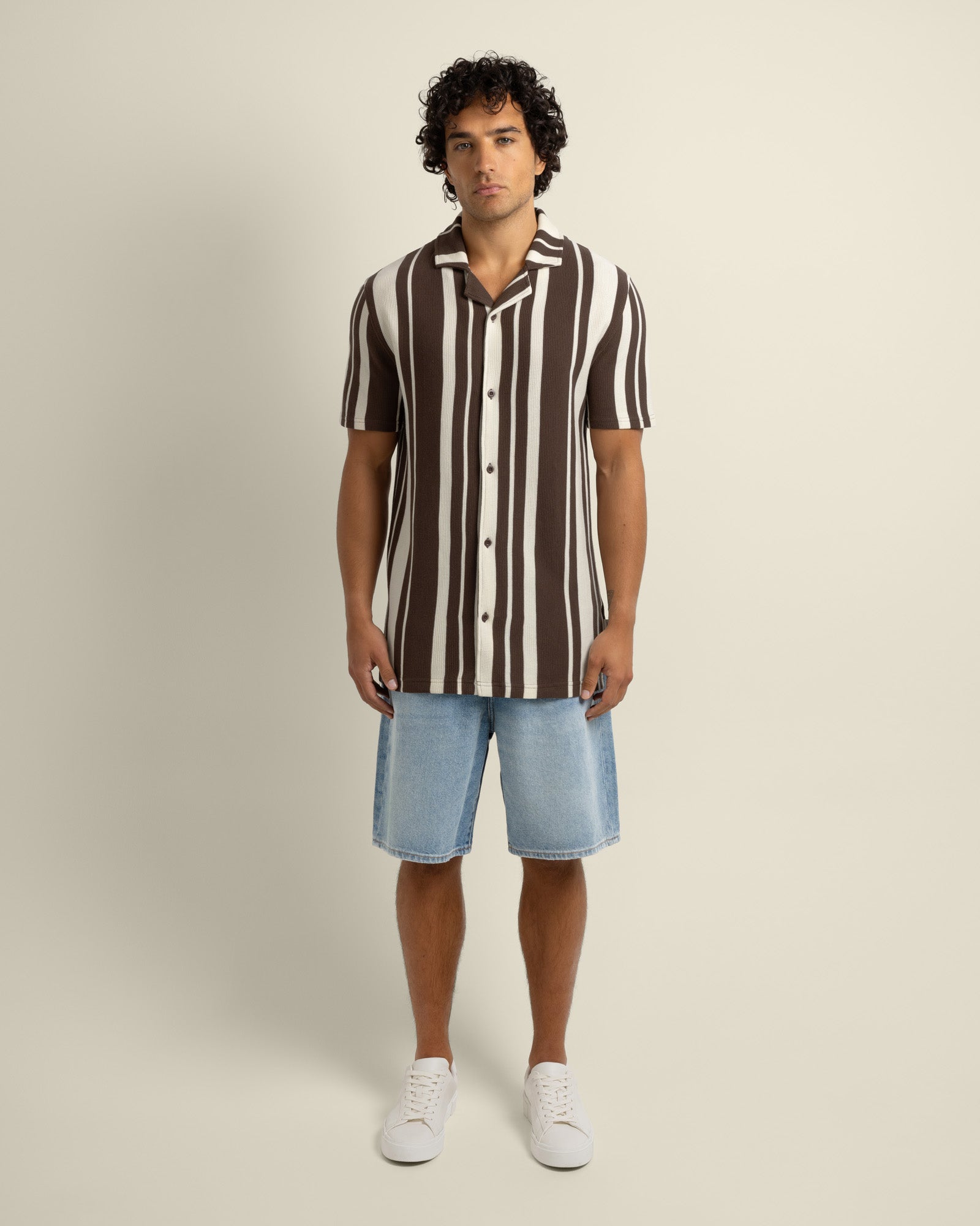 Anker - Waffle Stripe Short Sleeve Shirt