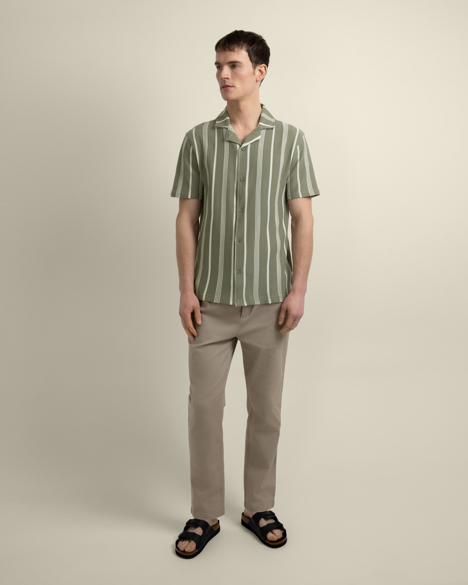 Hannes - Waffle Stripe Short Sleeve Shirt