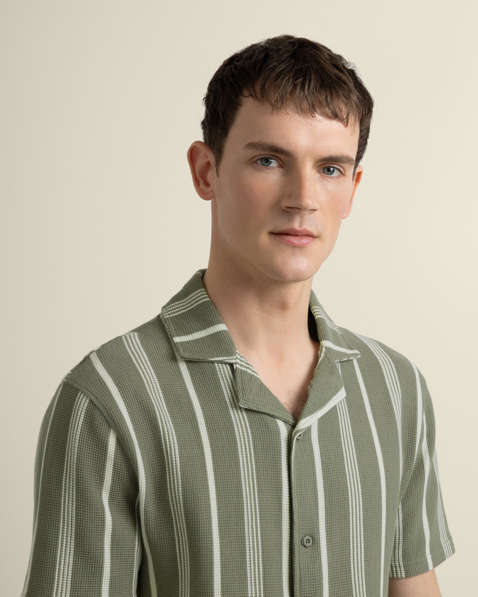Hannes - Waffle Stripe Short Sleeve Shirt