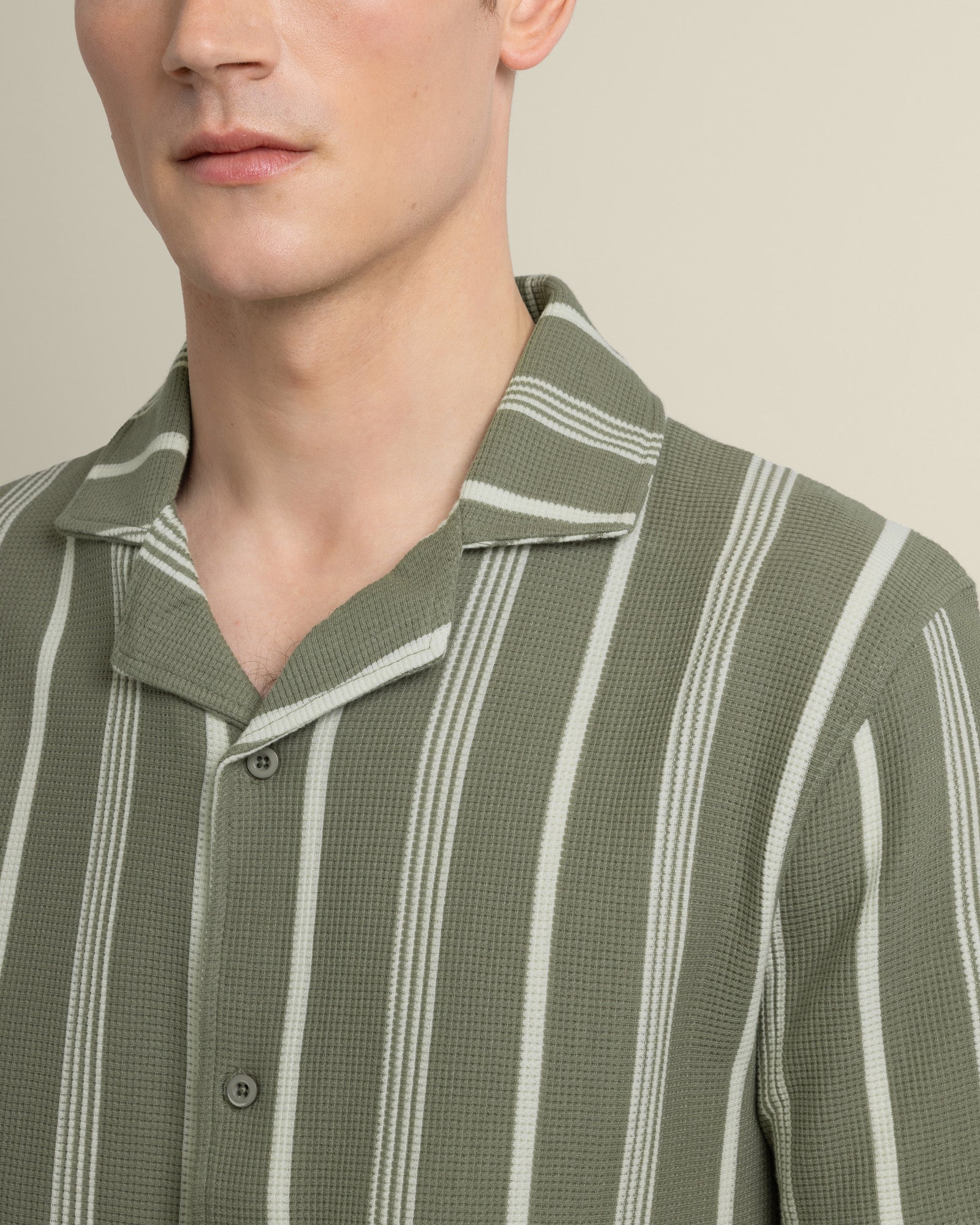 Hannes - Waffle Stripe Short Sleeve Shirt