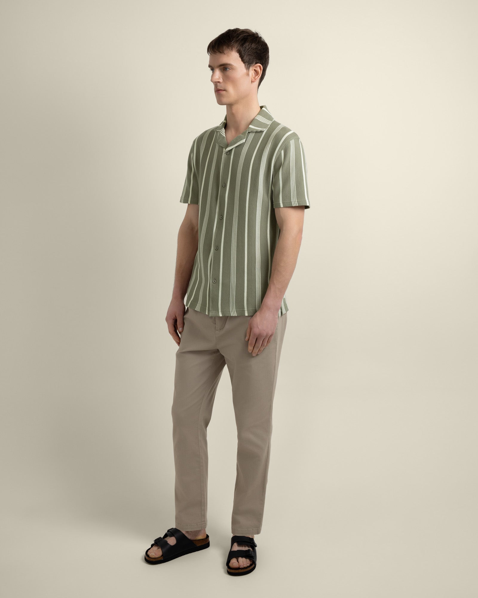 Hannes - Waffle Stripe Short Sleeve Shirt