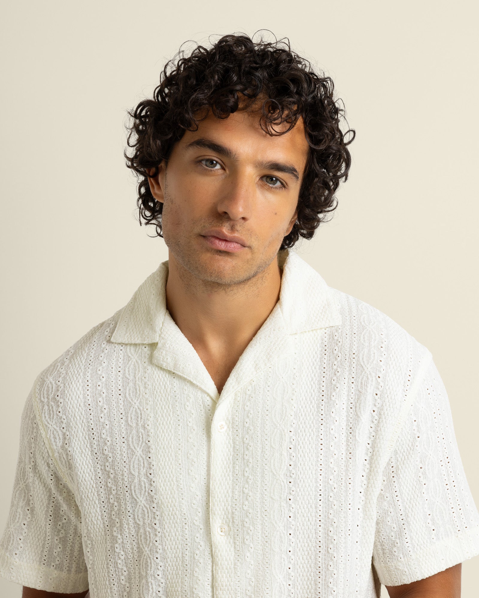 Kai - Crochet Jacquard Short Sleeve Shirt