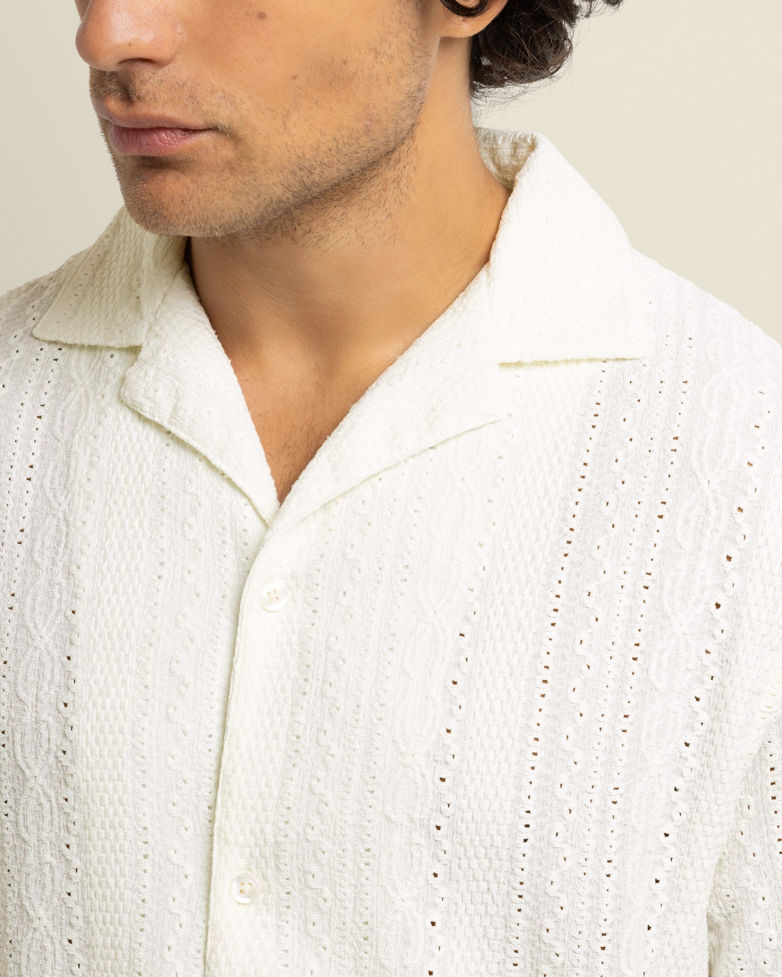 Kai - Crochet Jacquard Short Sleeve Shirt