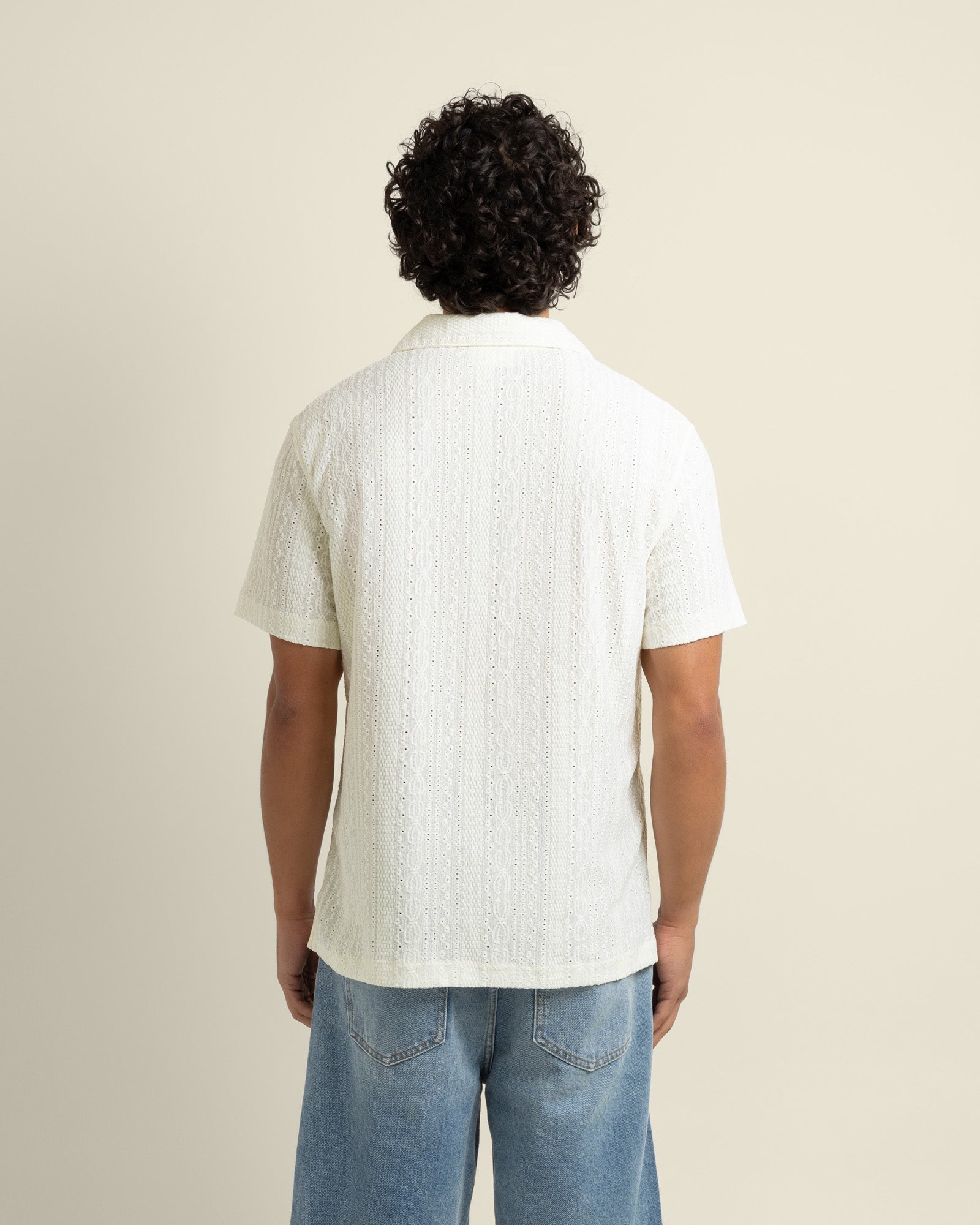 Kai - Crochet Jacquard Short Sleeve Shirt