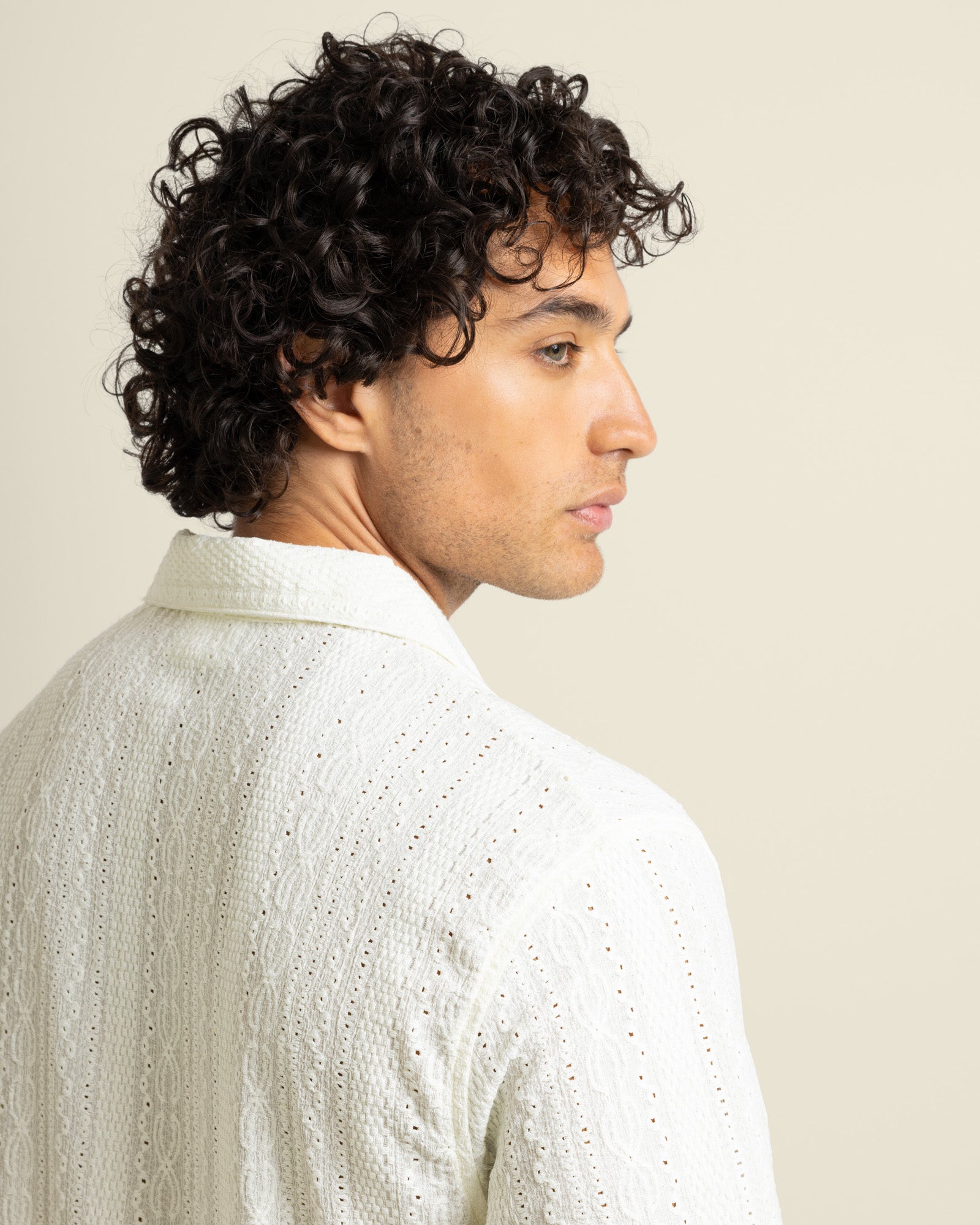 Kai - Crochet Jacquard Short Sleeve Shirt