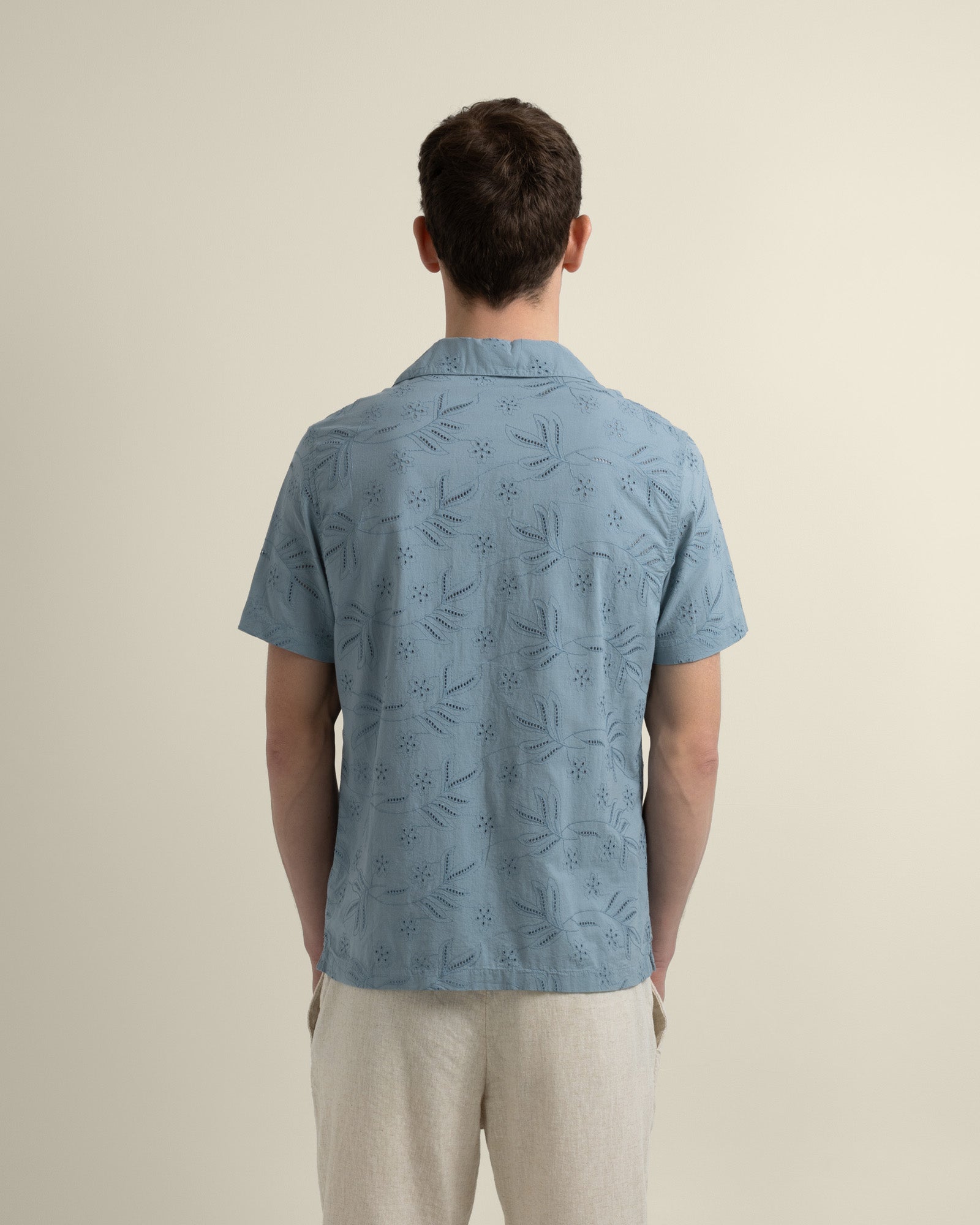 Daan - Floral Embossed Short Sleeve Shirt