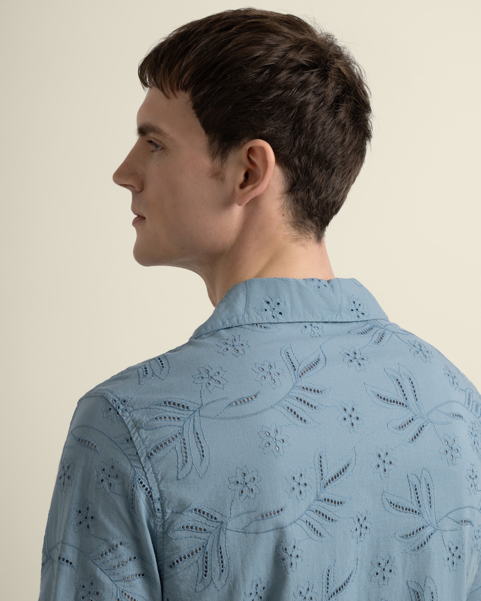 Daan - Floral Embossed Short Sleeve Shirt