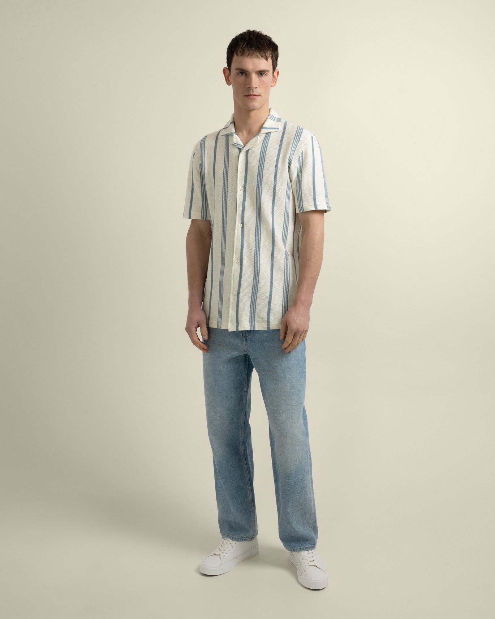 Hannes - Waffle Stripe Short Sleeve Shirt
