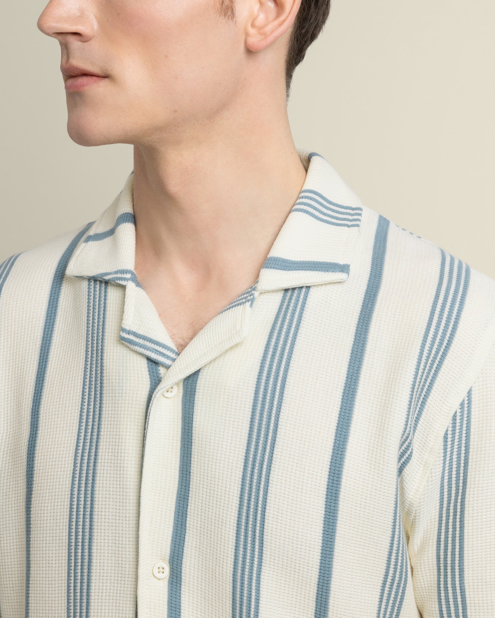 Hannes - Waffle Stripe Short Sleeve Shirt
