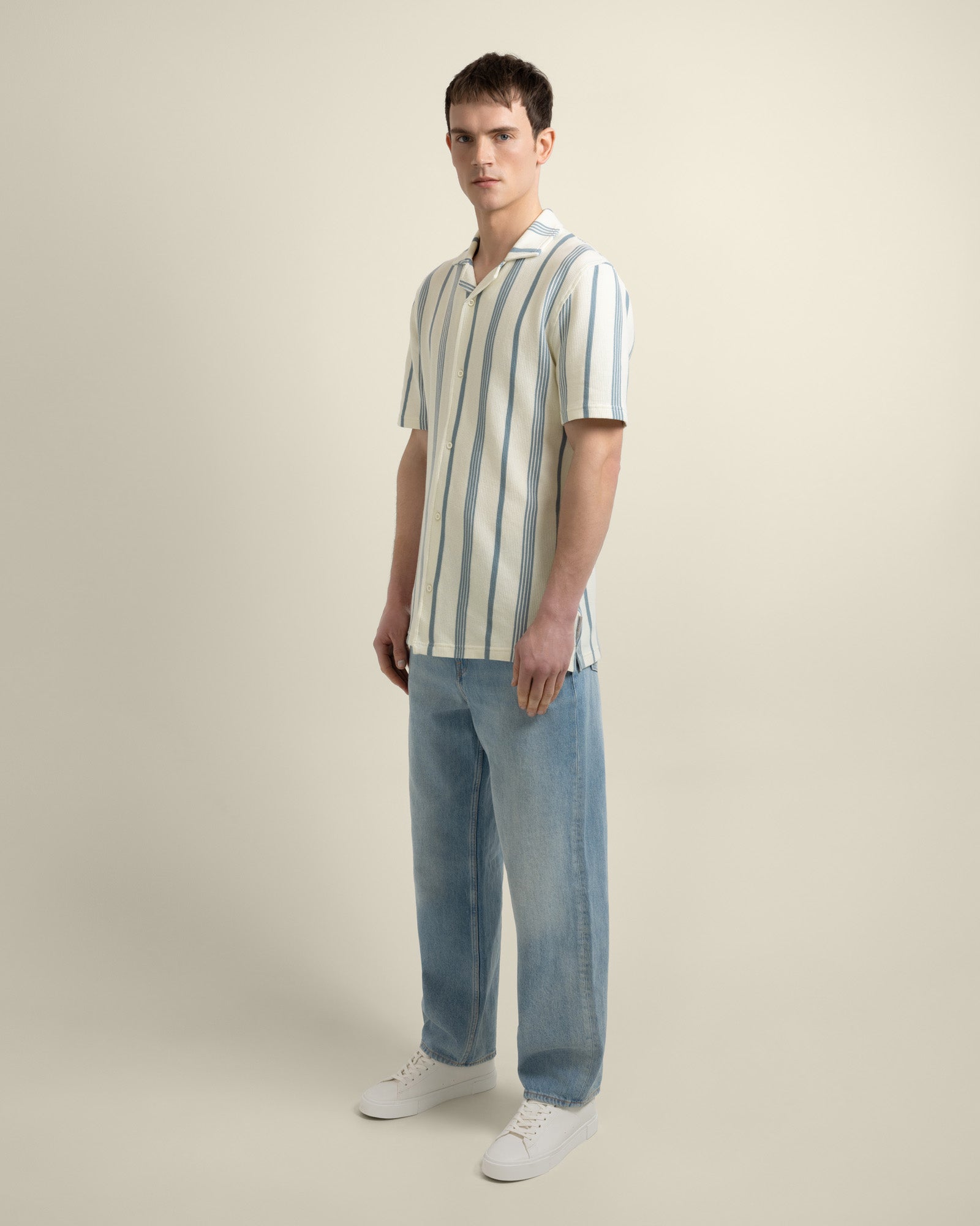 Hannes - Waffle Stripe Short Sleeve Shirt