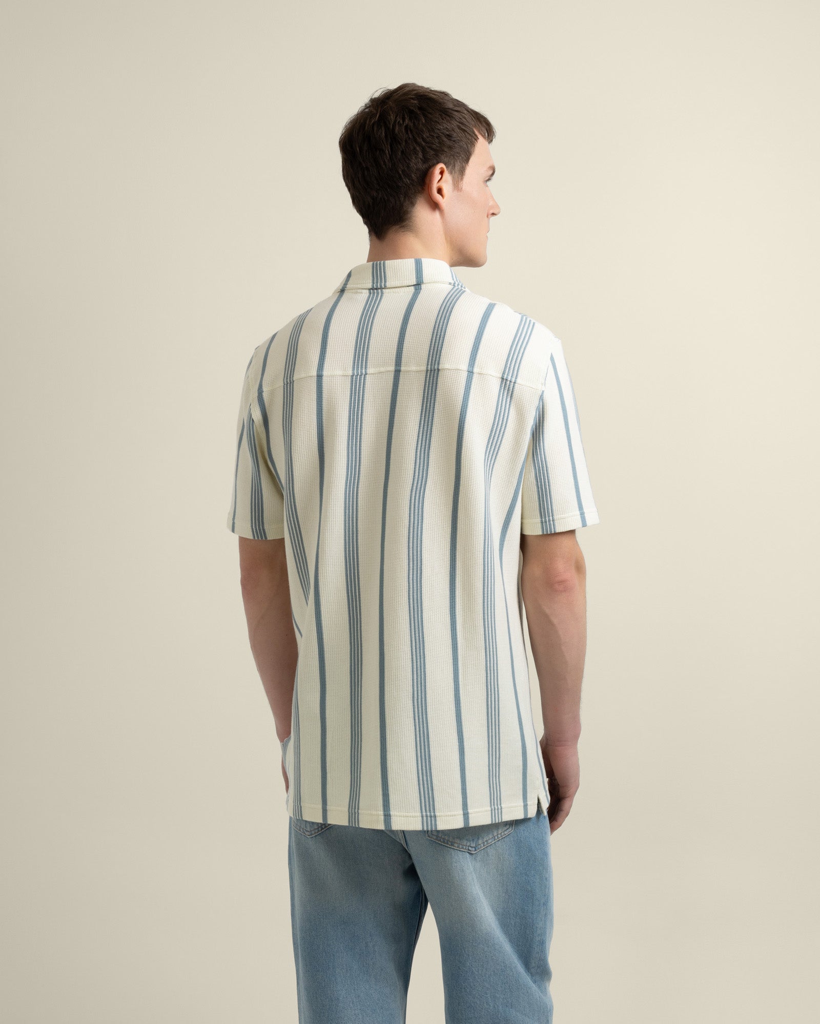 Hannes - Waffle Stripe Short Sleeve Shirt