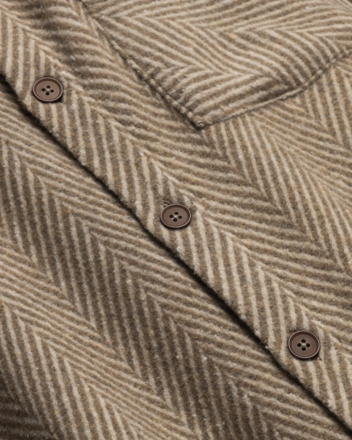 Brown &amp; Stone Herringbone Textured Overshirt
