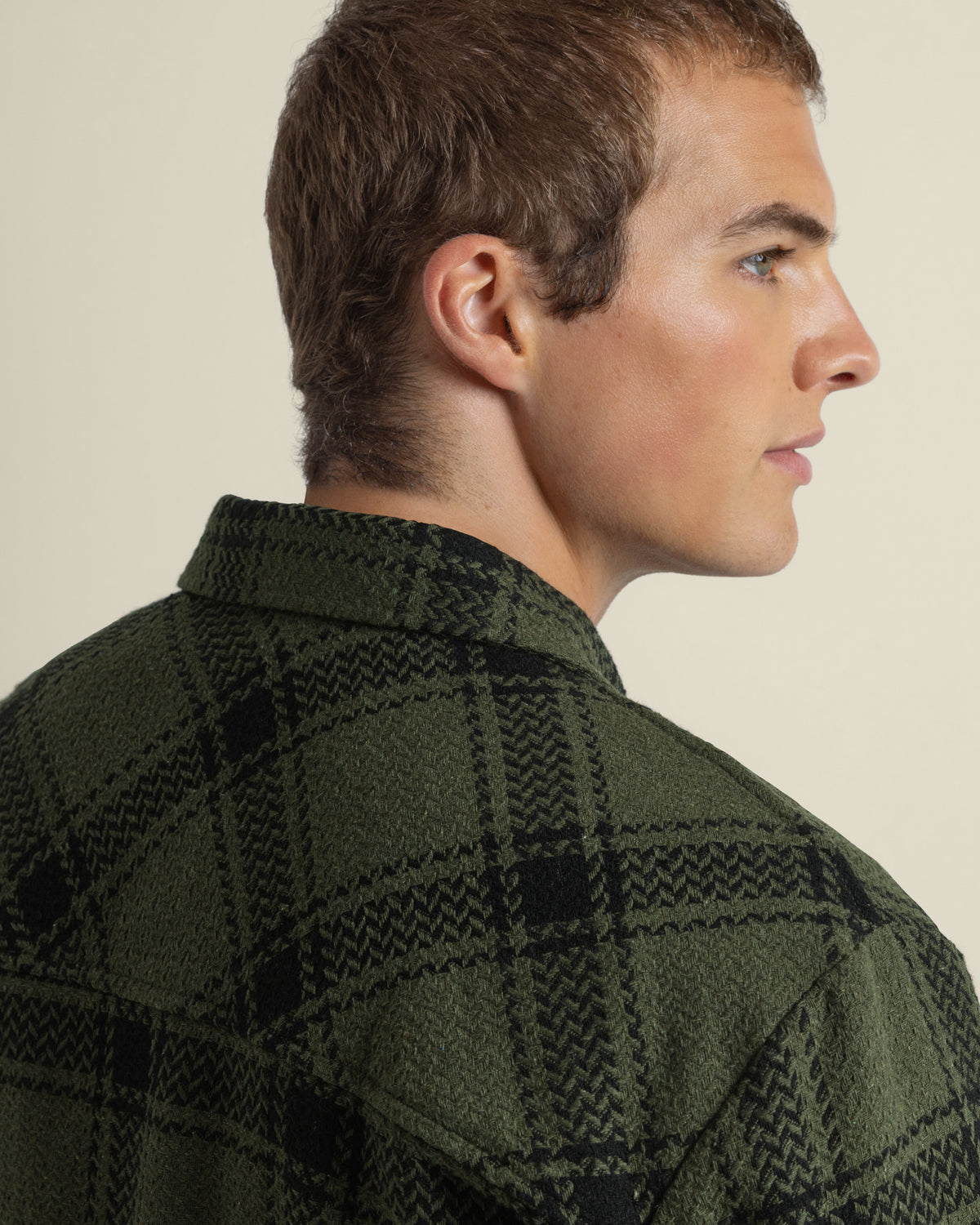 Olive &amp; Black Check Overshirt
