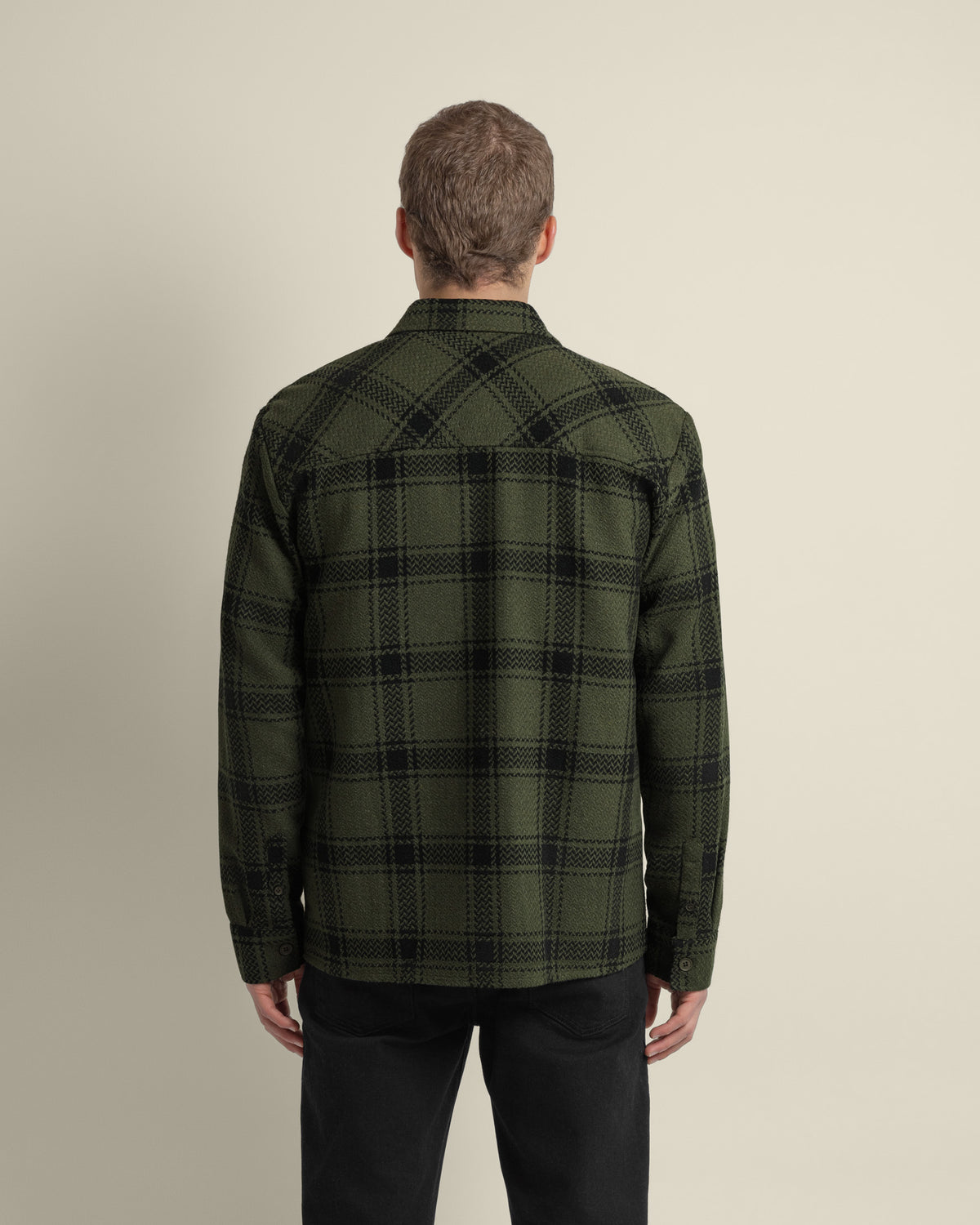 Olive &amp; Black Check Overshirt
