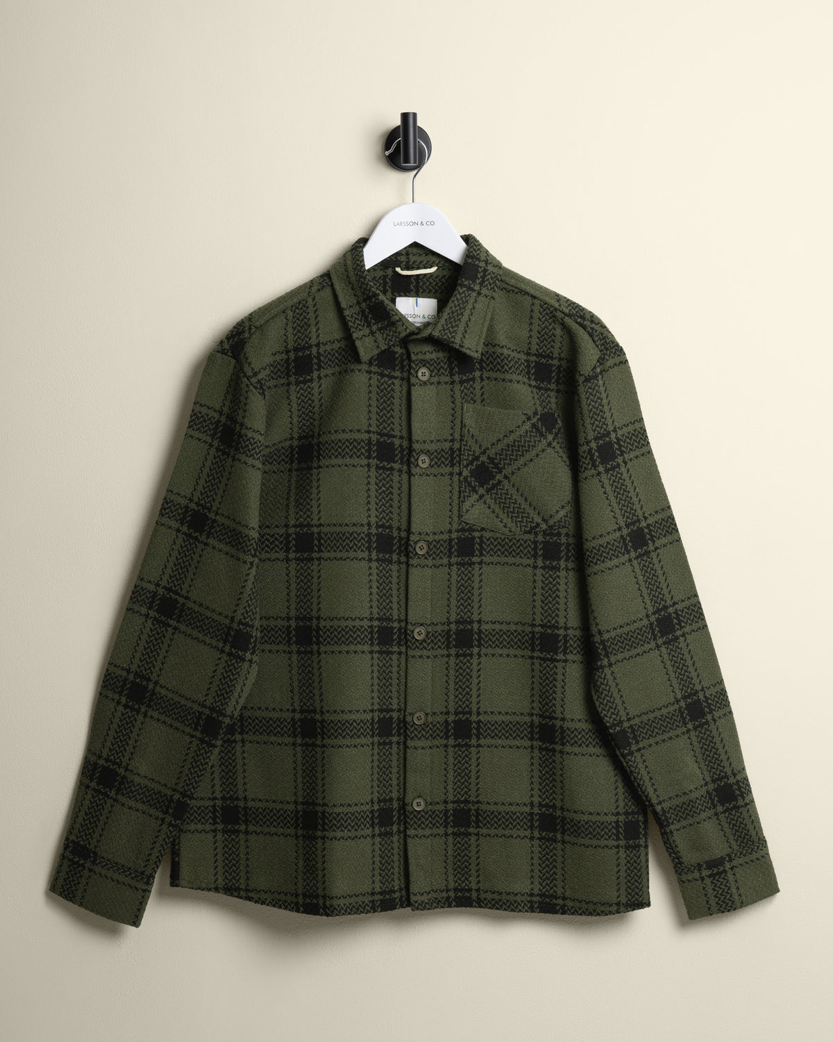 Olive &amp; Black Check Overshirt