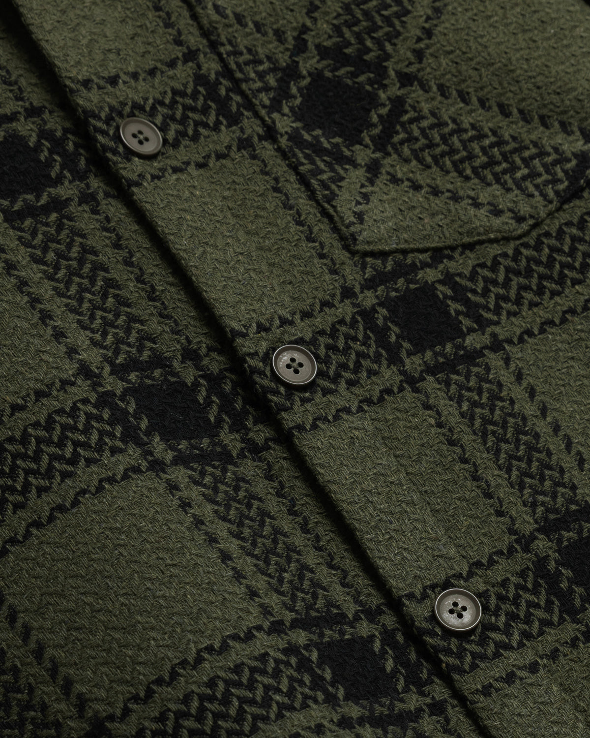 Olive &amp; Black Check Overshirt