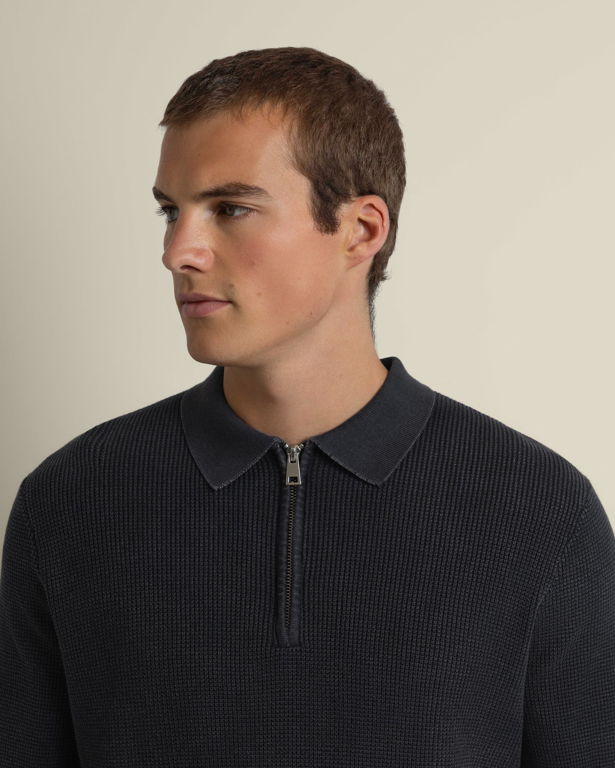 Gaerum - Vintage Wash Long Sleeve Polo Shirt