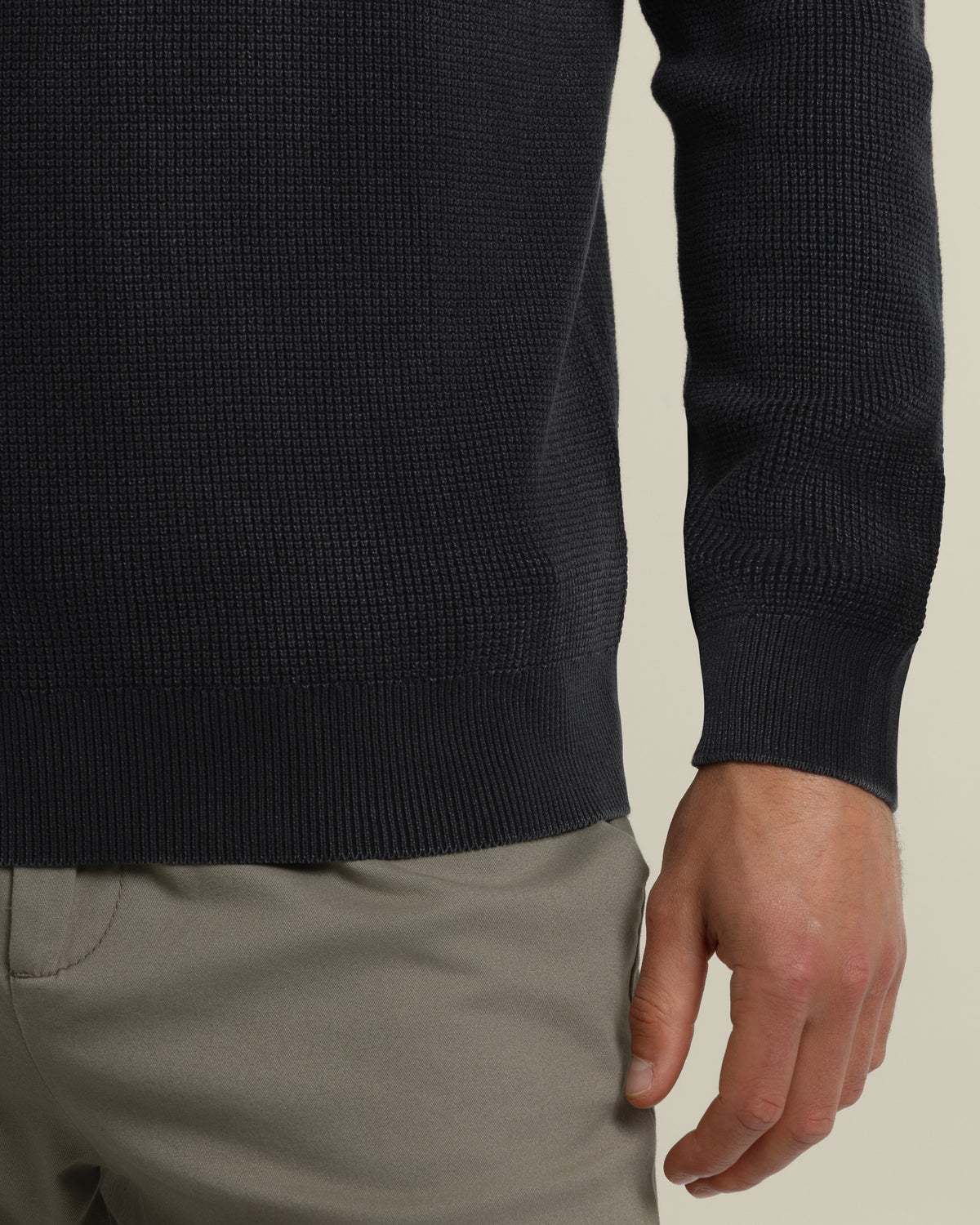 Gaerum - Vintage Wash Long Sleeve Polo Shirt