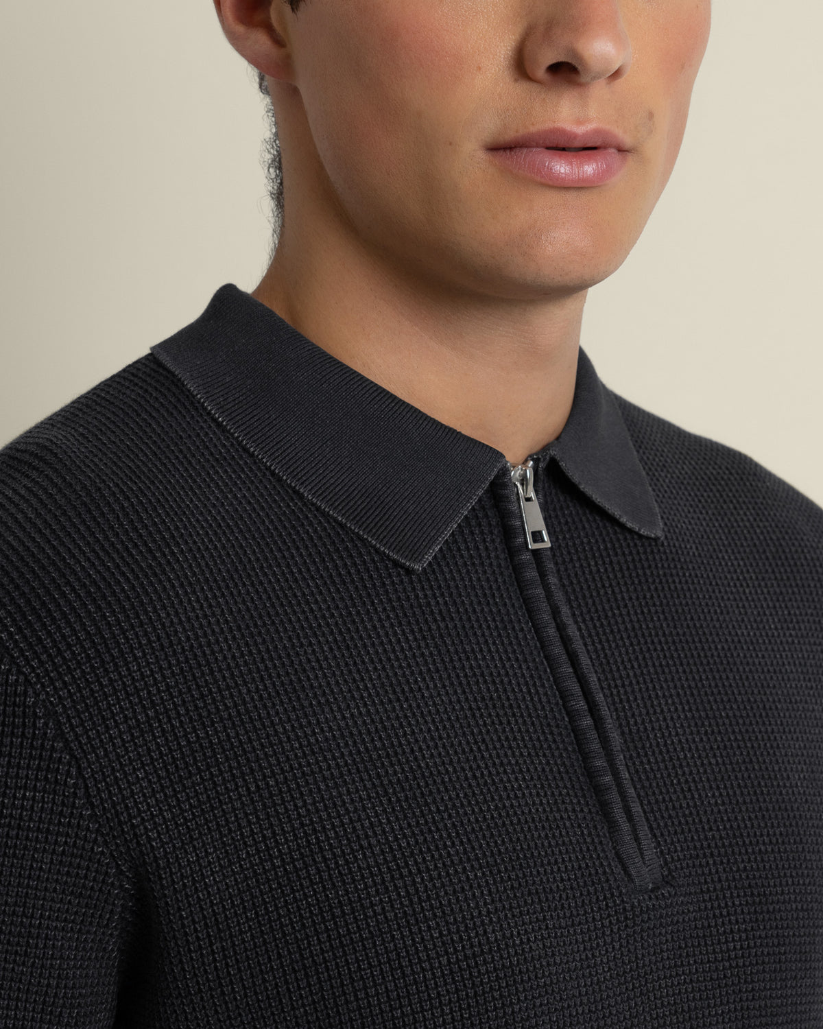 Gaerum - Vintage Wash Long Sleeve Polo Shirt