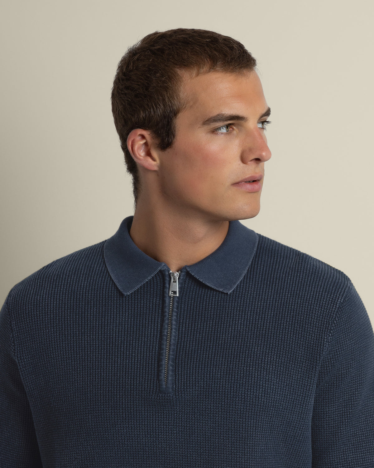 Gaerum - Vintage Wash Long Sleeve Polo Shirt