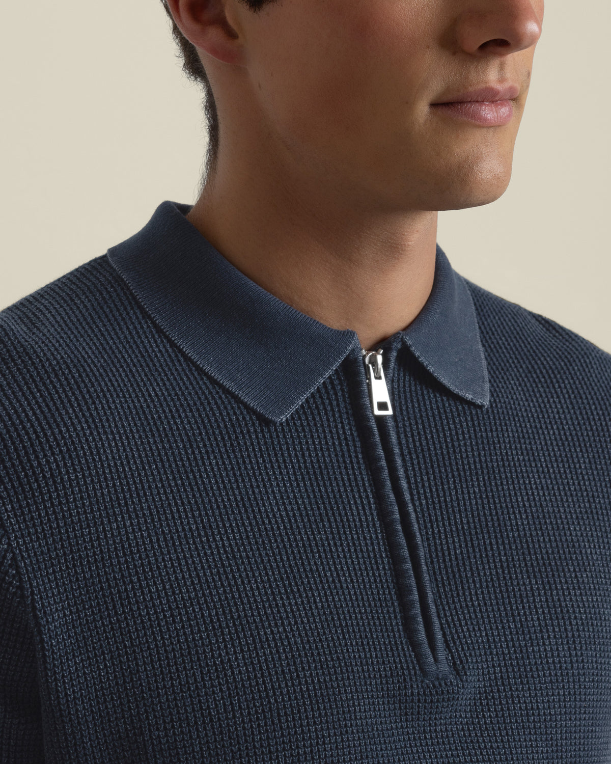 Gaerum - Vintage Wash Long Sleeve Polo Shirt
