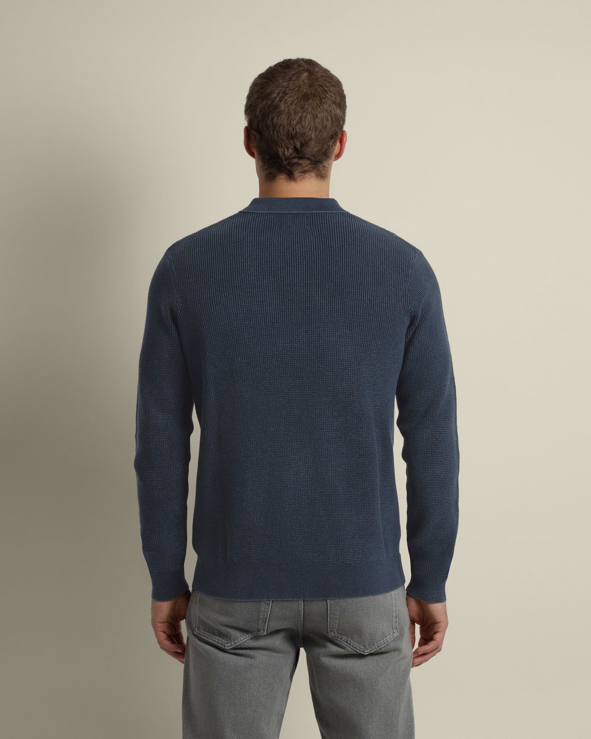 Gaerum - Vintage Wash Long Sleeve Polo Shirt