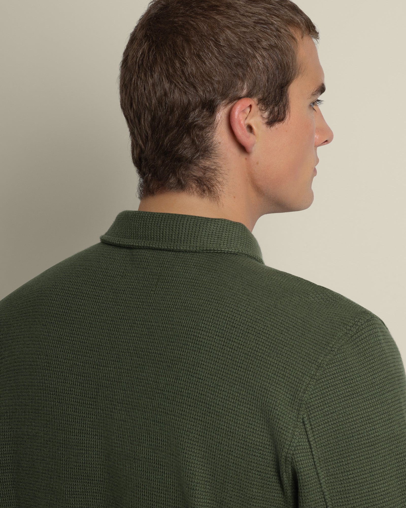 Aarhus - Textured Long Sleeve Polo Shirt