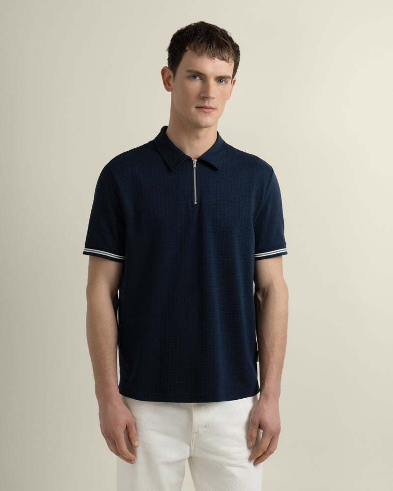 Helsing - Grid Jacquard Polo Shirt