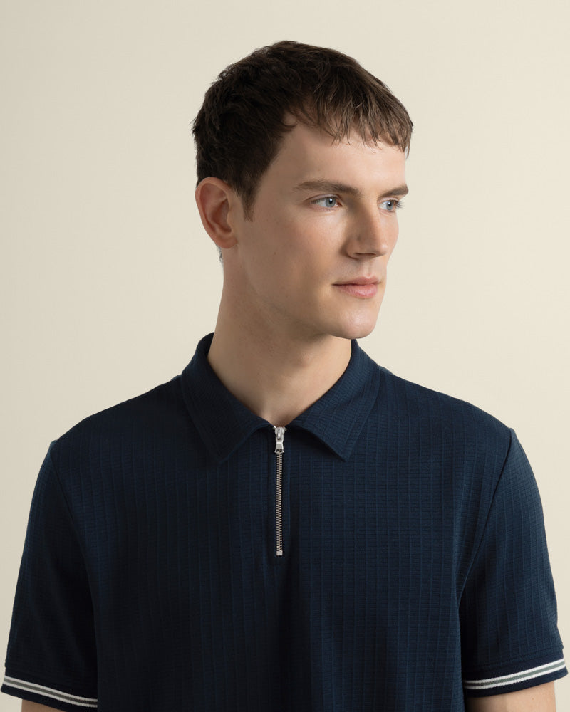Helsing - Grid Jacquard Polo Shirt