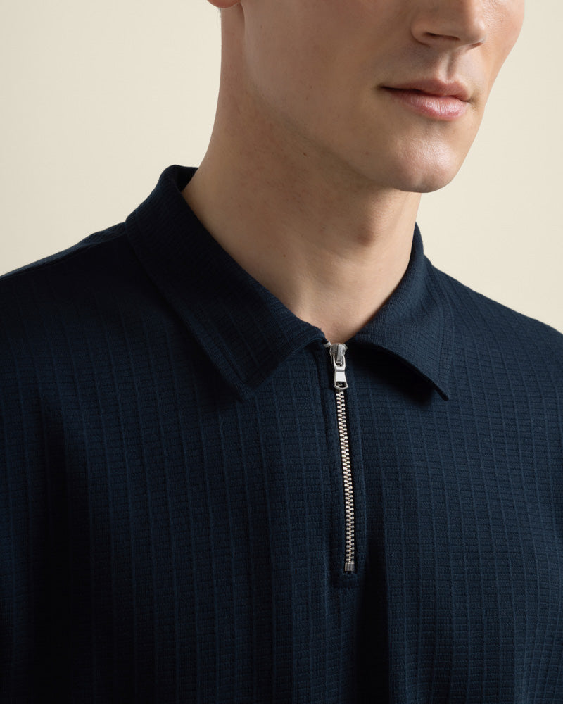 Helsing - Grid Jacquard Polo Shirt