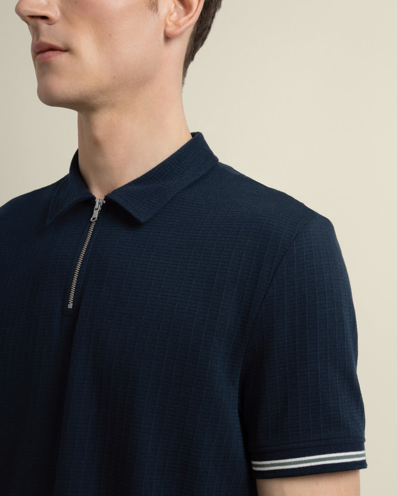 Helsing - Grid Jacquard Polo Shirt