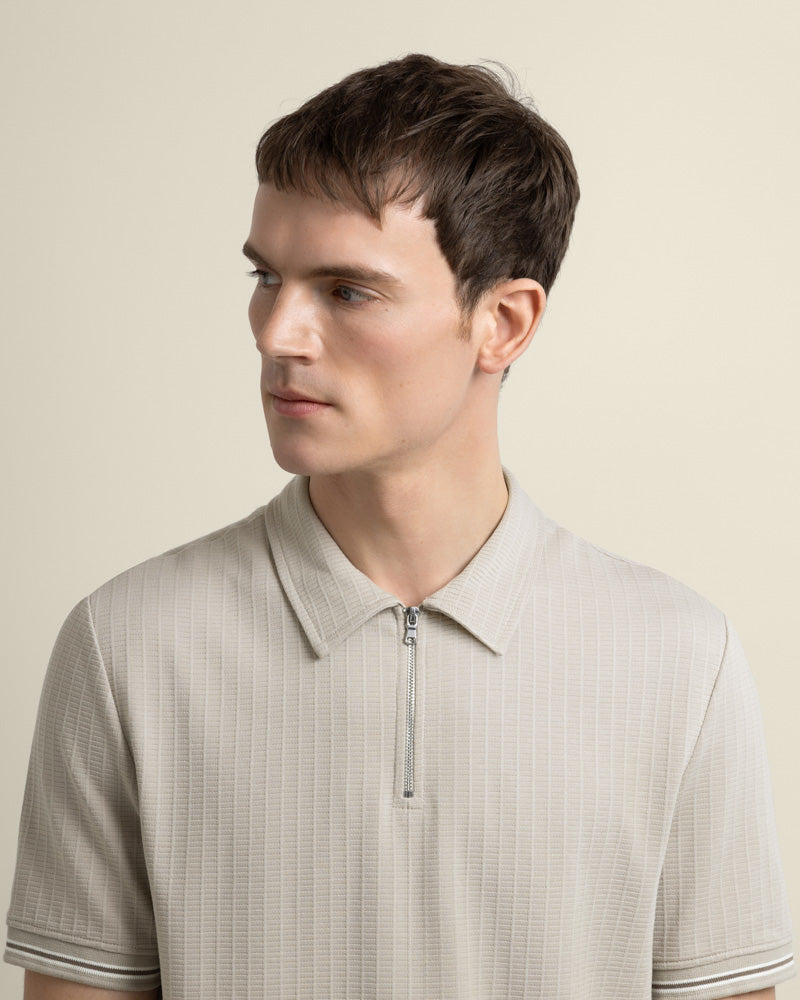 Helsing - Grid Jacquard Polo Shirt