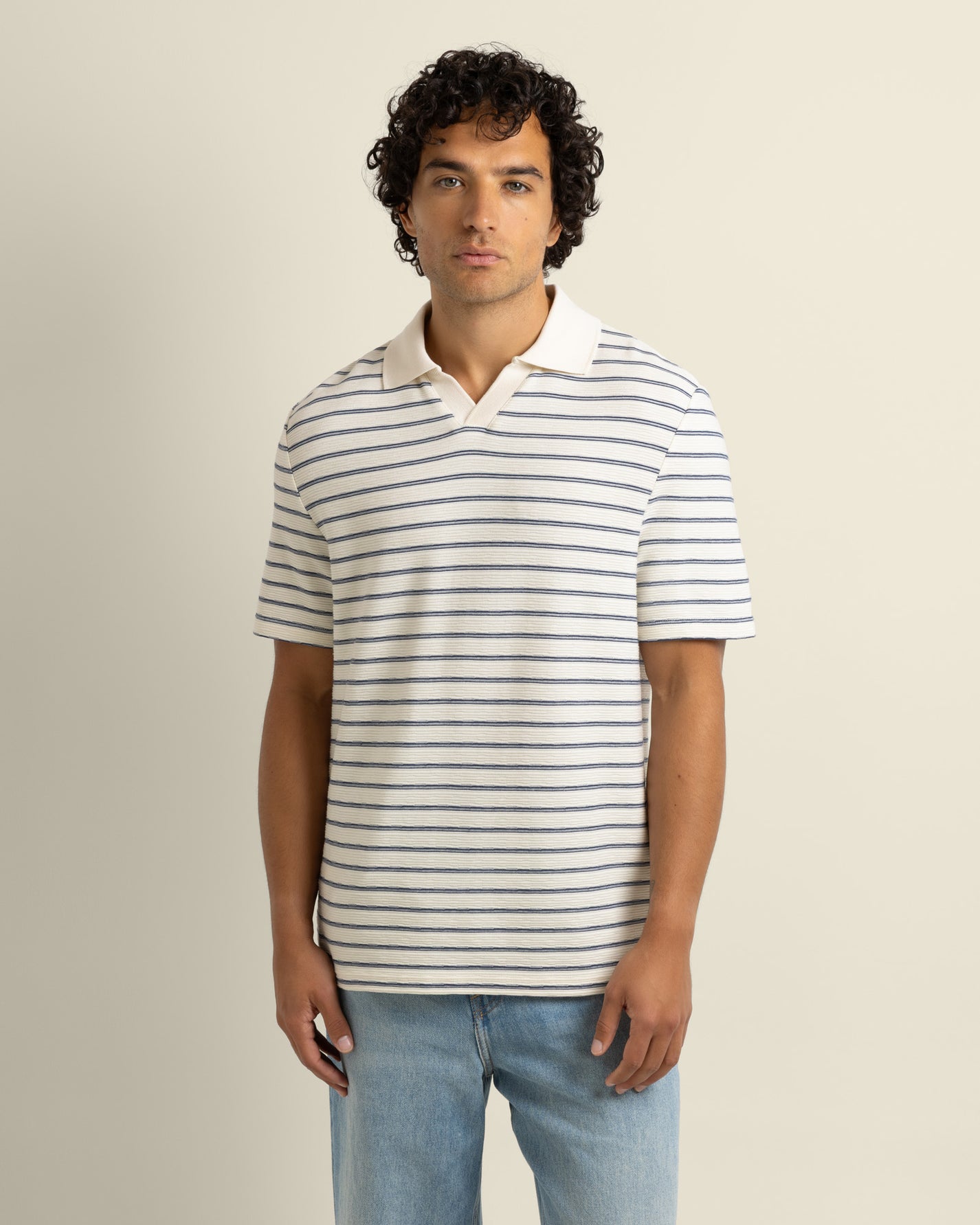 Bergen - Textured Stripe Polo Shirt